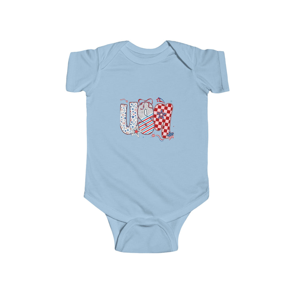 USA Baby Bodysuit - Red, White & Blue Patriotic Infant Onesie