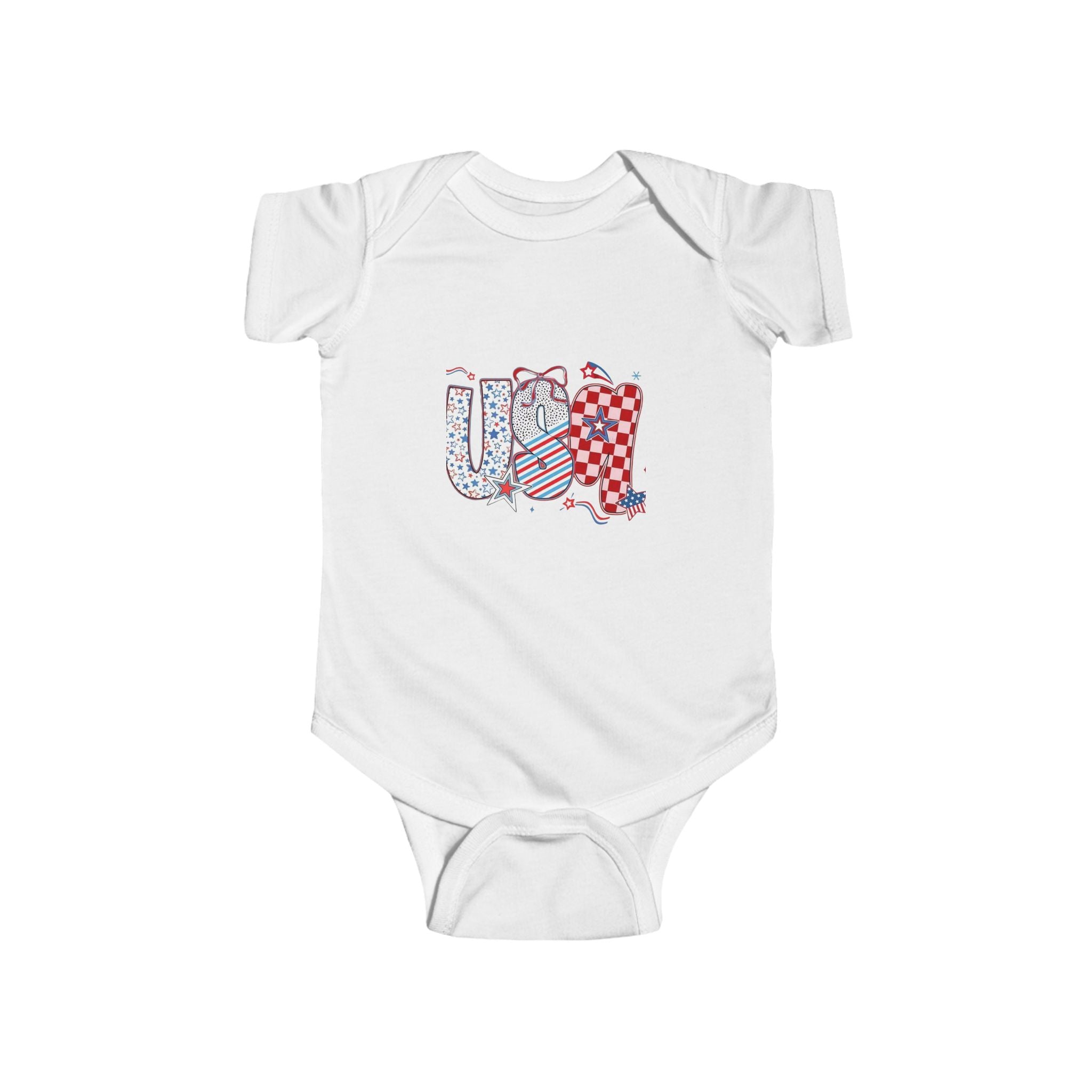 USA Baby Bodysuit - Red, White & Blue Patriotic Infant Onesie