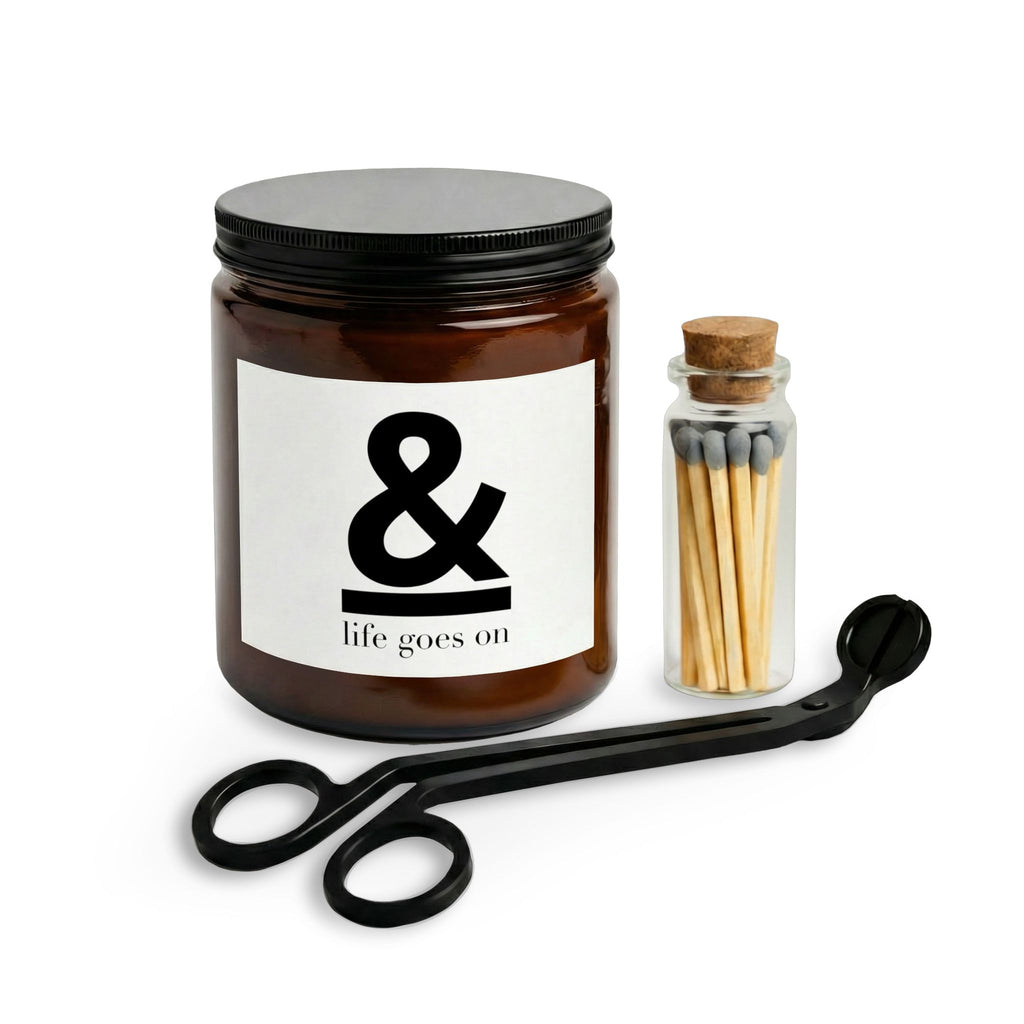 Life Goes On Candle Set — Scented Jar Candle with Matches & Wick Trimmer