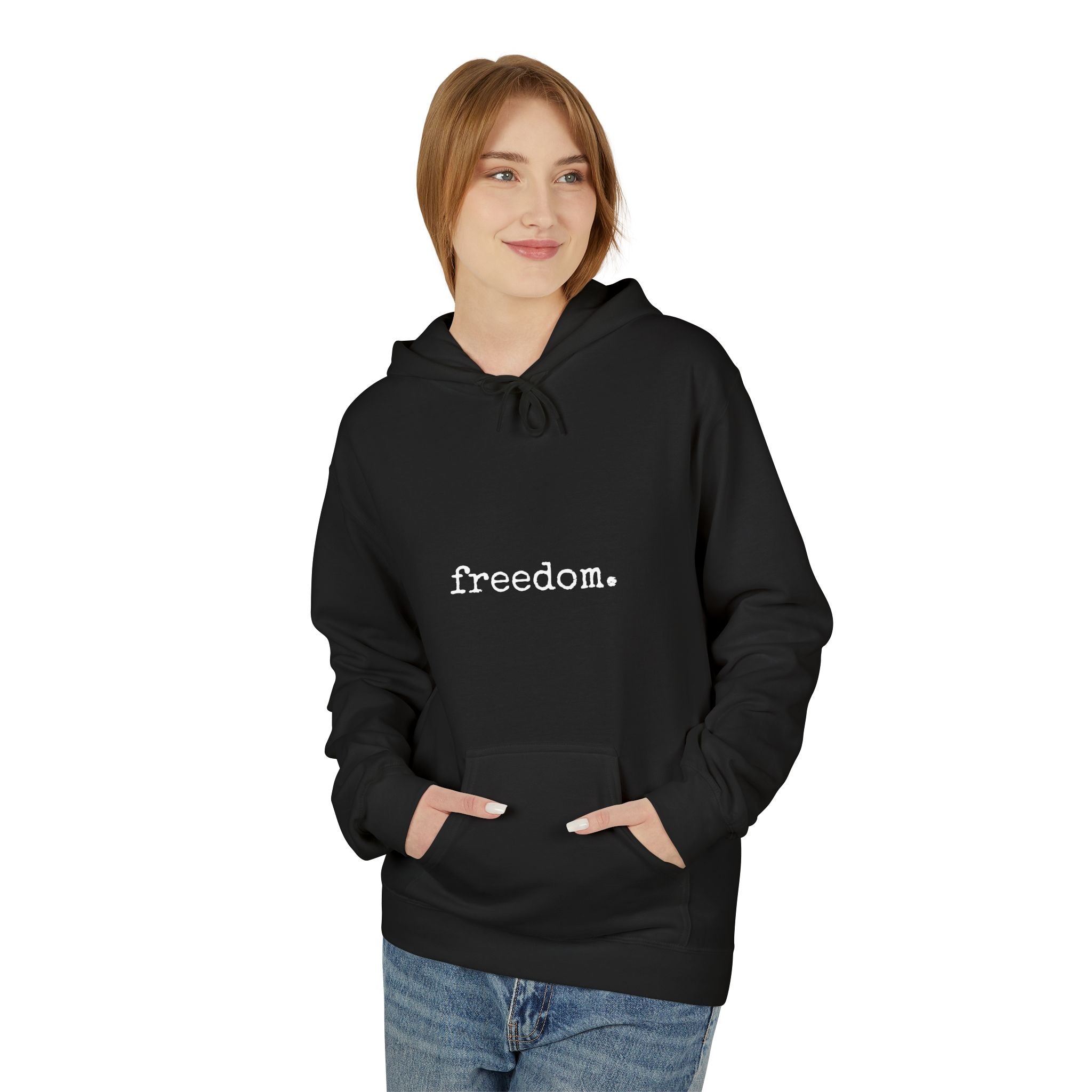 Classic White Hoodie — Unisex Midweight Fleece Pullover