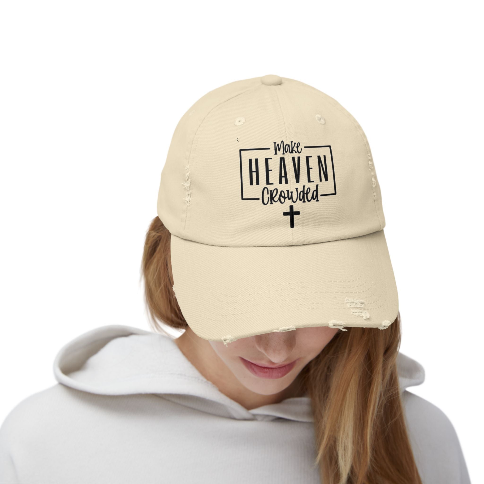 Make Heaven Crowded Distressed Baseball Cap