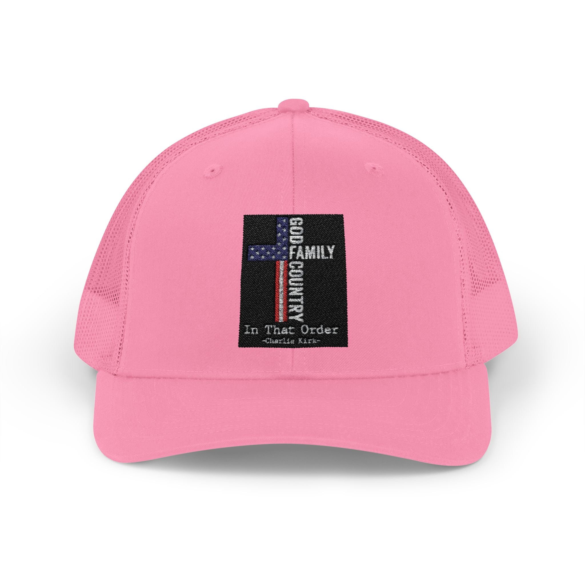 Thin Blue Line Cross Trucker Hat — Police Support Snapback