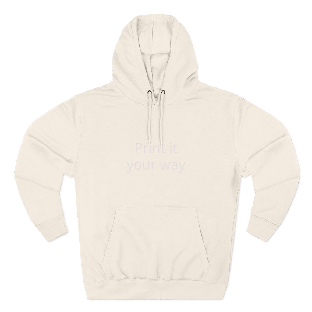 Blank White Hoodie — Customizable Three-Panel Fleece Pullover