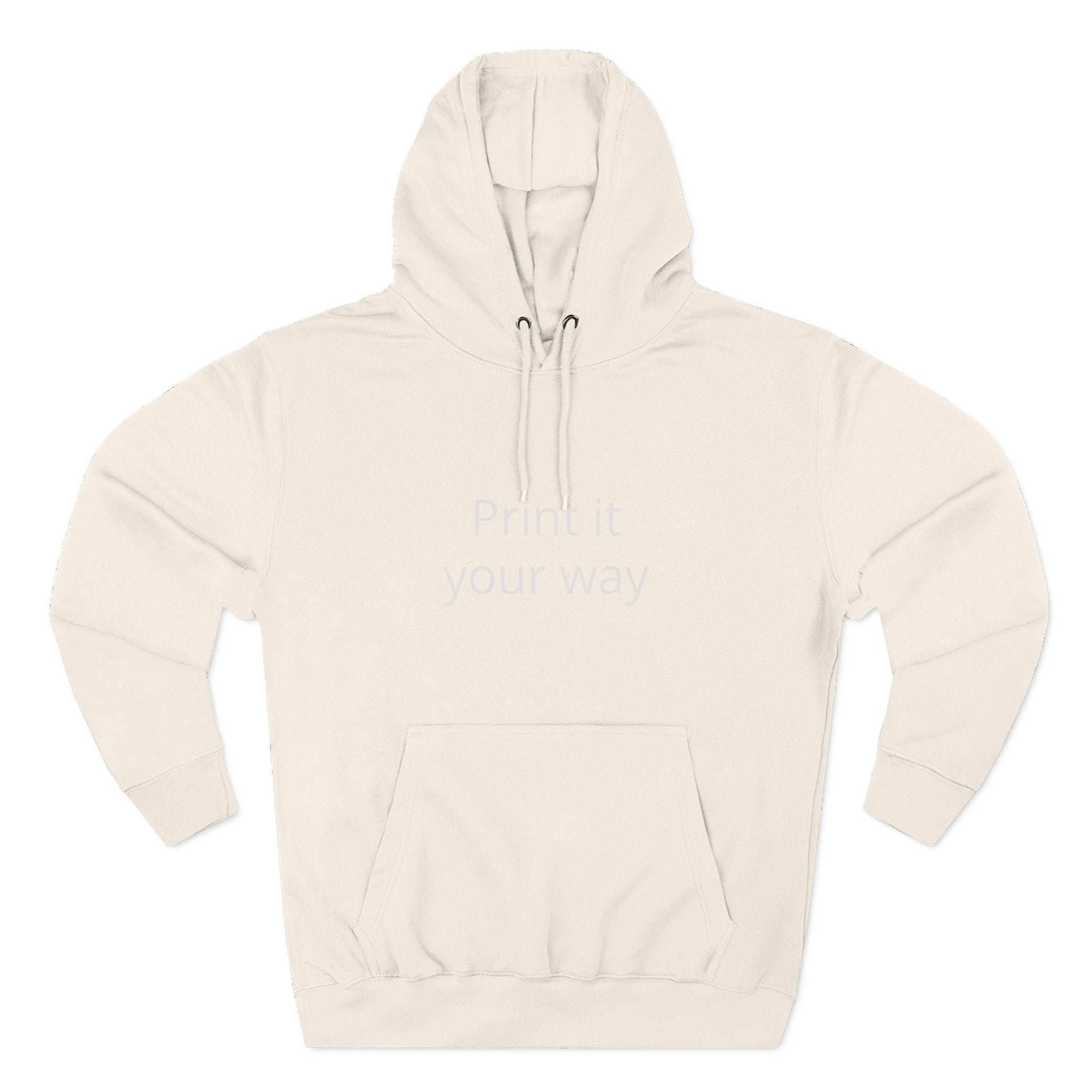 Blank White Hoodie — Customizable Three-Panel Fleece Pullover