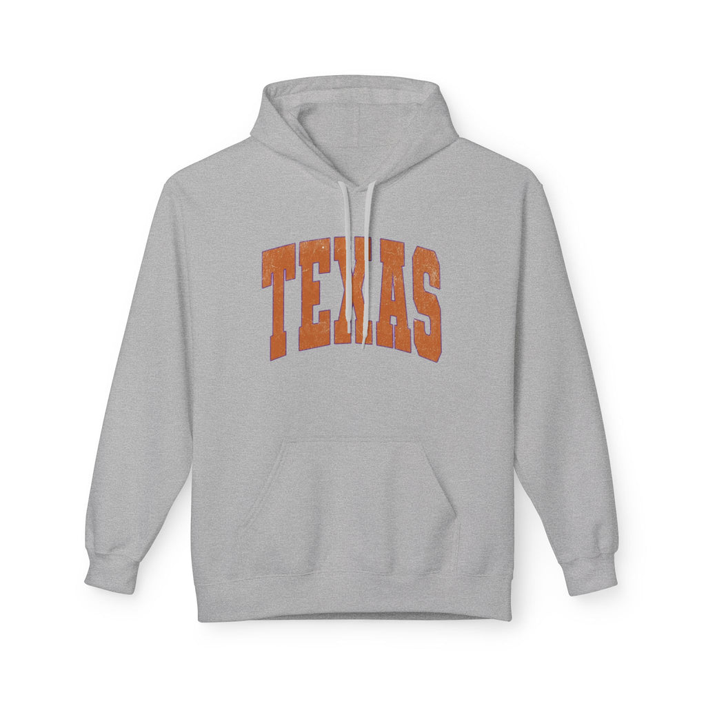 Texas Arch Hoodie — Vintage burnt orange college pullover