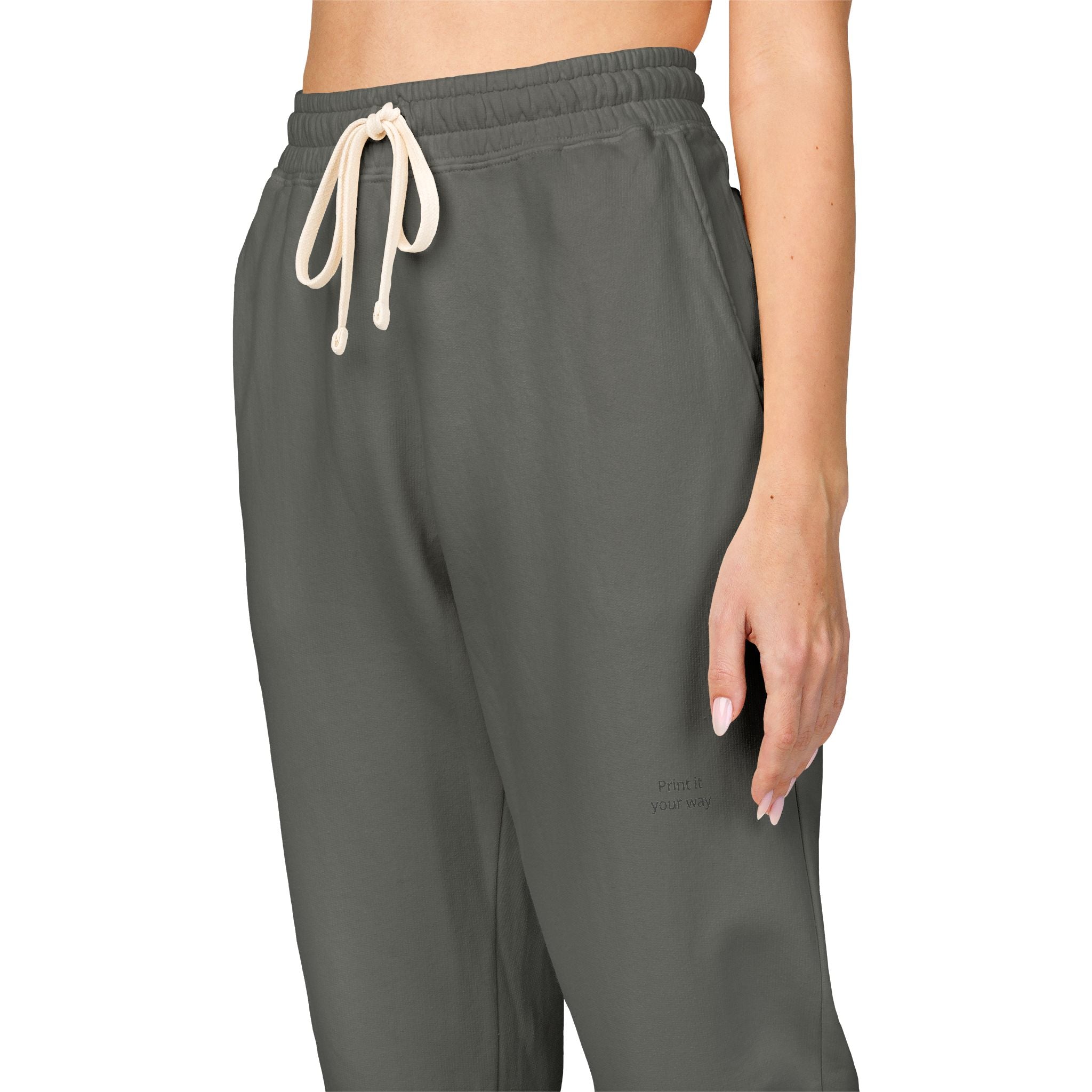 Garment-Dyed Fleece Sweatpants — Minimal Embroidered Joggers