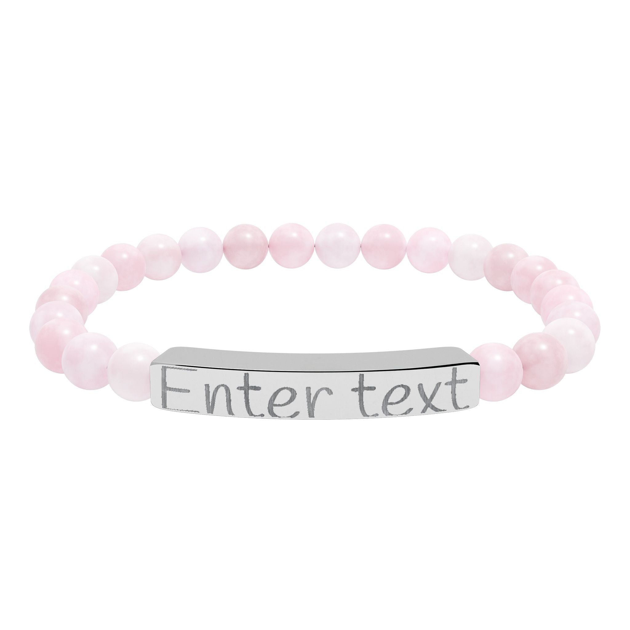 Natural Stone Stretch Bar Bracelet (Engraving)