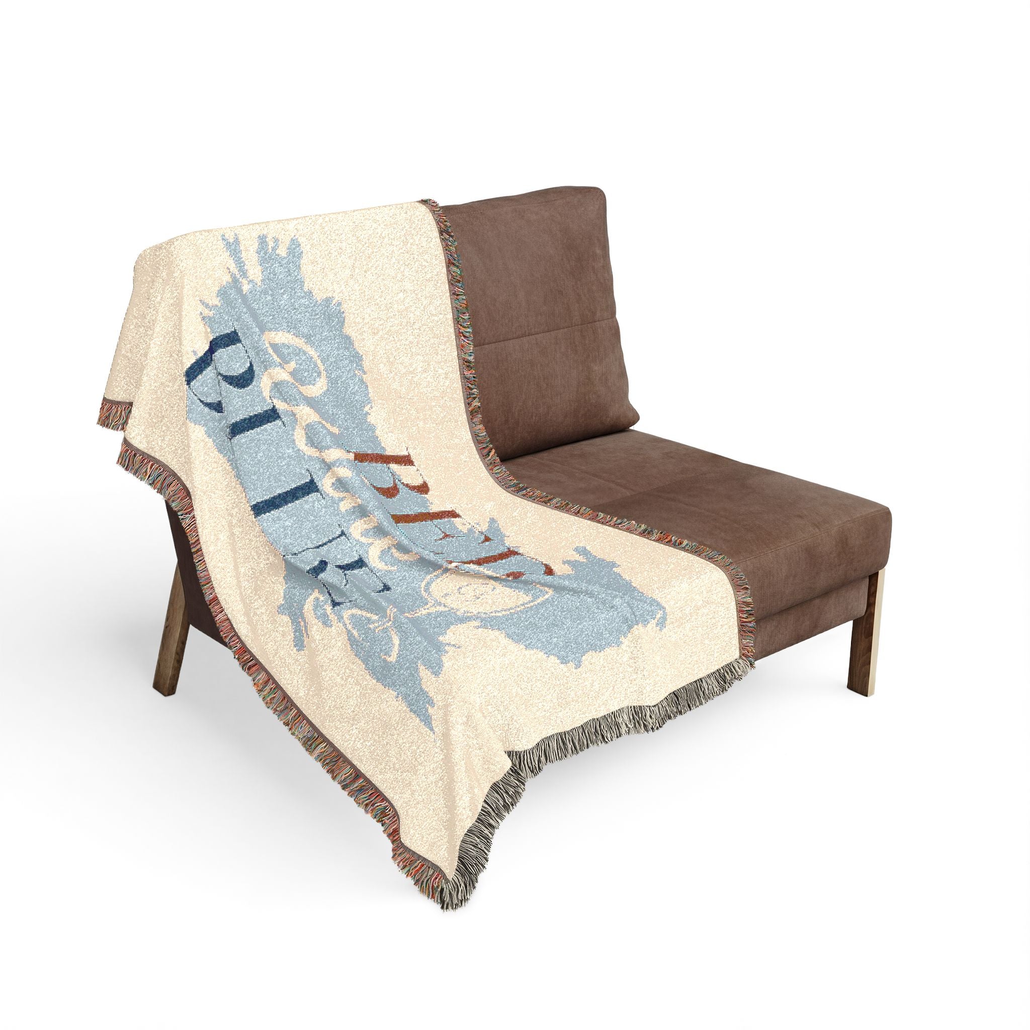 Woven Blanket — "Bed Wine Blue" Decorative Throw for Wine Lovers