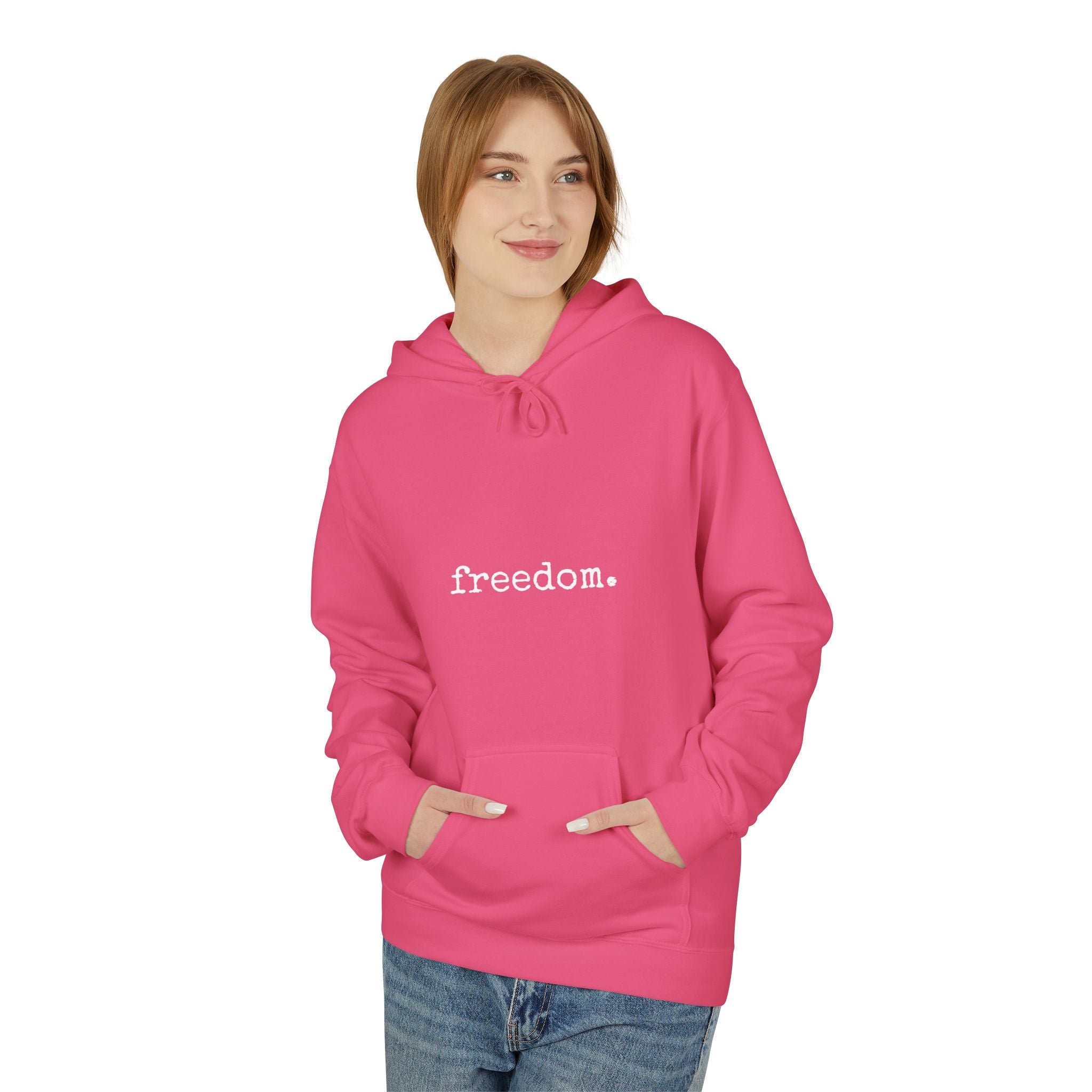 Classic White Hoodie — Unisex Midweight Fleece Pullover