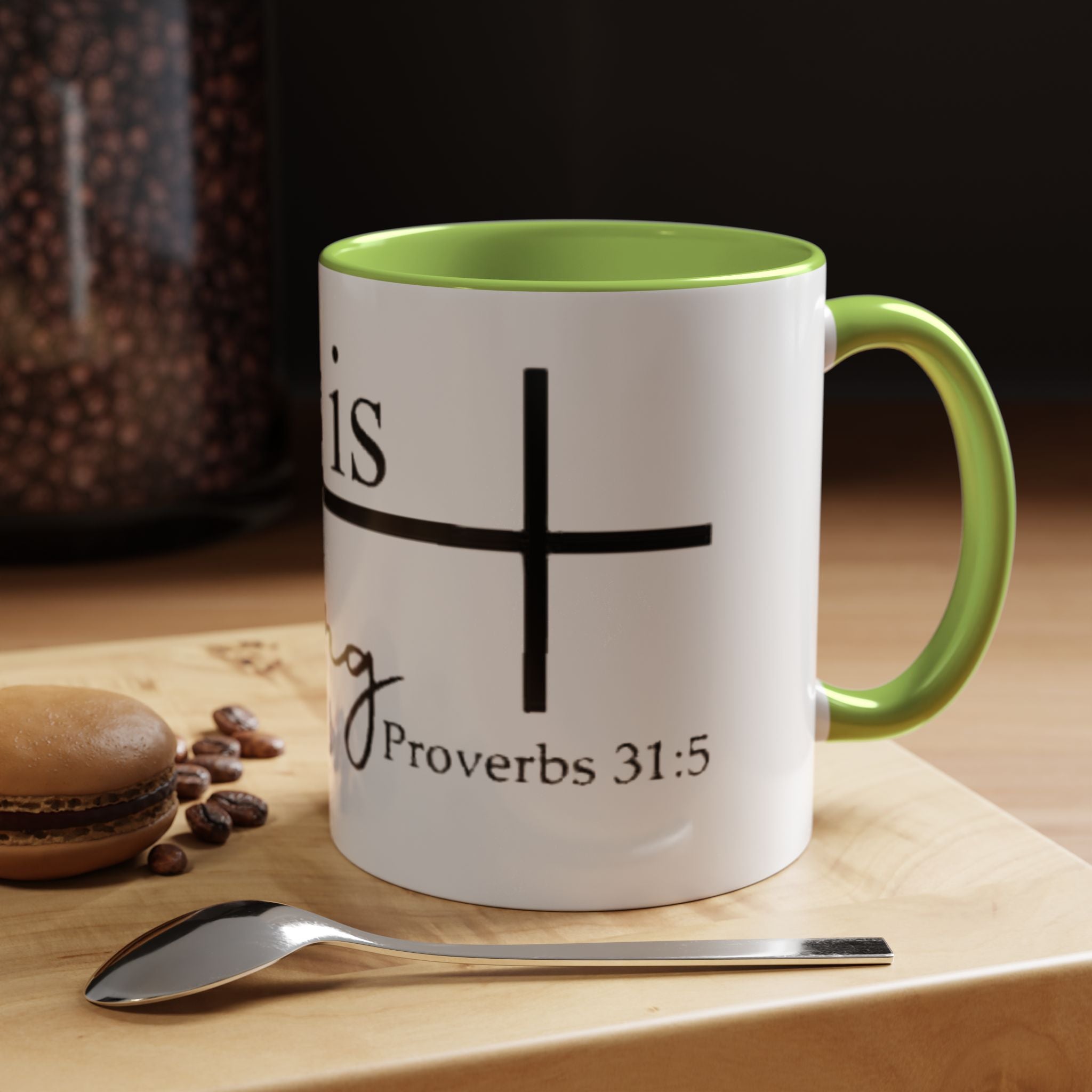 Proverbs 31:25 'She Is Strong' Accent Coffee Mug — Inspirational Christian Gift