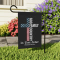 Patriotic Cross Garden Flag - "God, Family, Country" Outdoor Banner