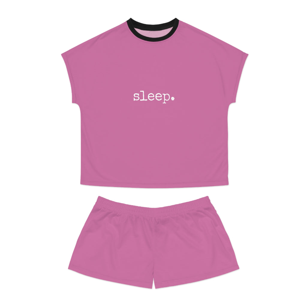 Sleep Pink Short Pajama Set — Women's Relaxed Two-Piece Loungewear