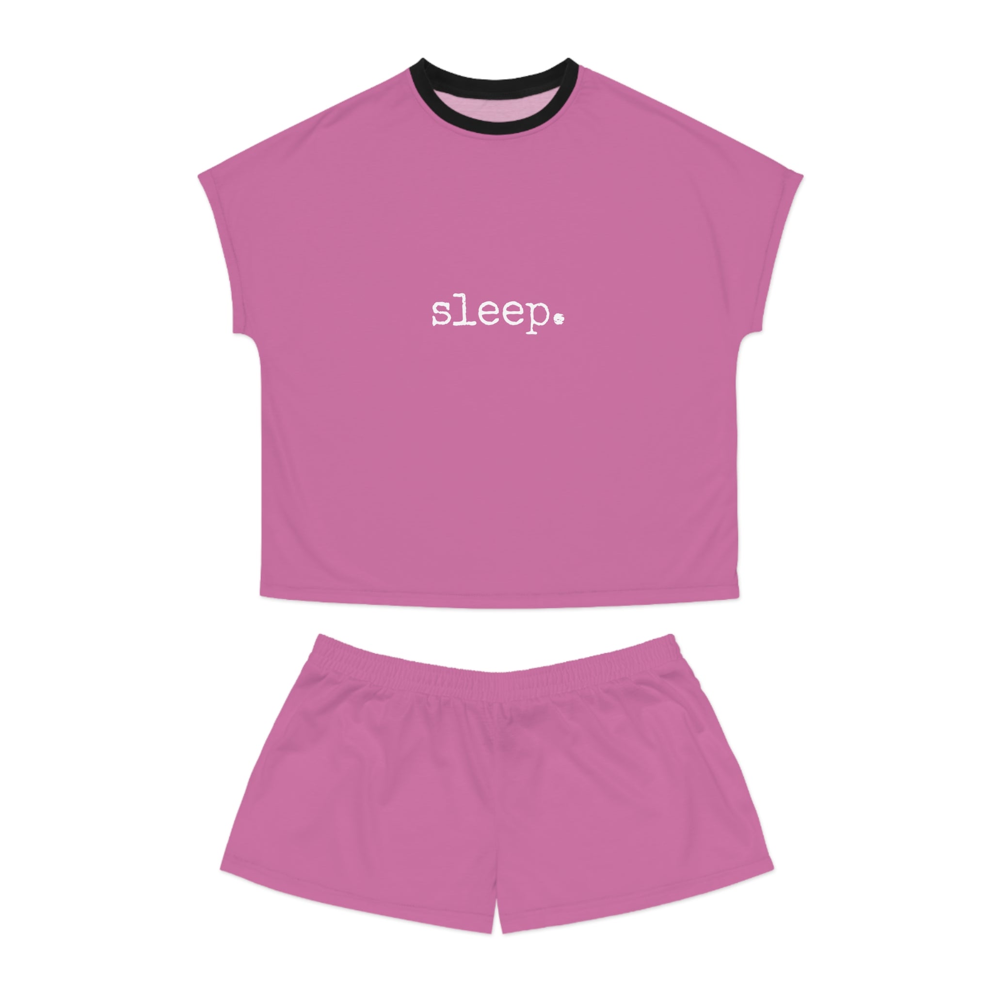 Sleep Pink Short Pajama Set — Women's Relaxed Two-Piece Loungewear