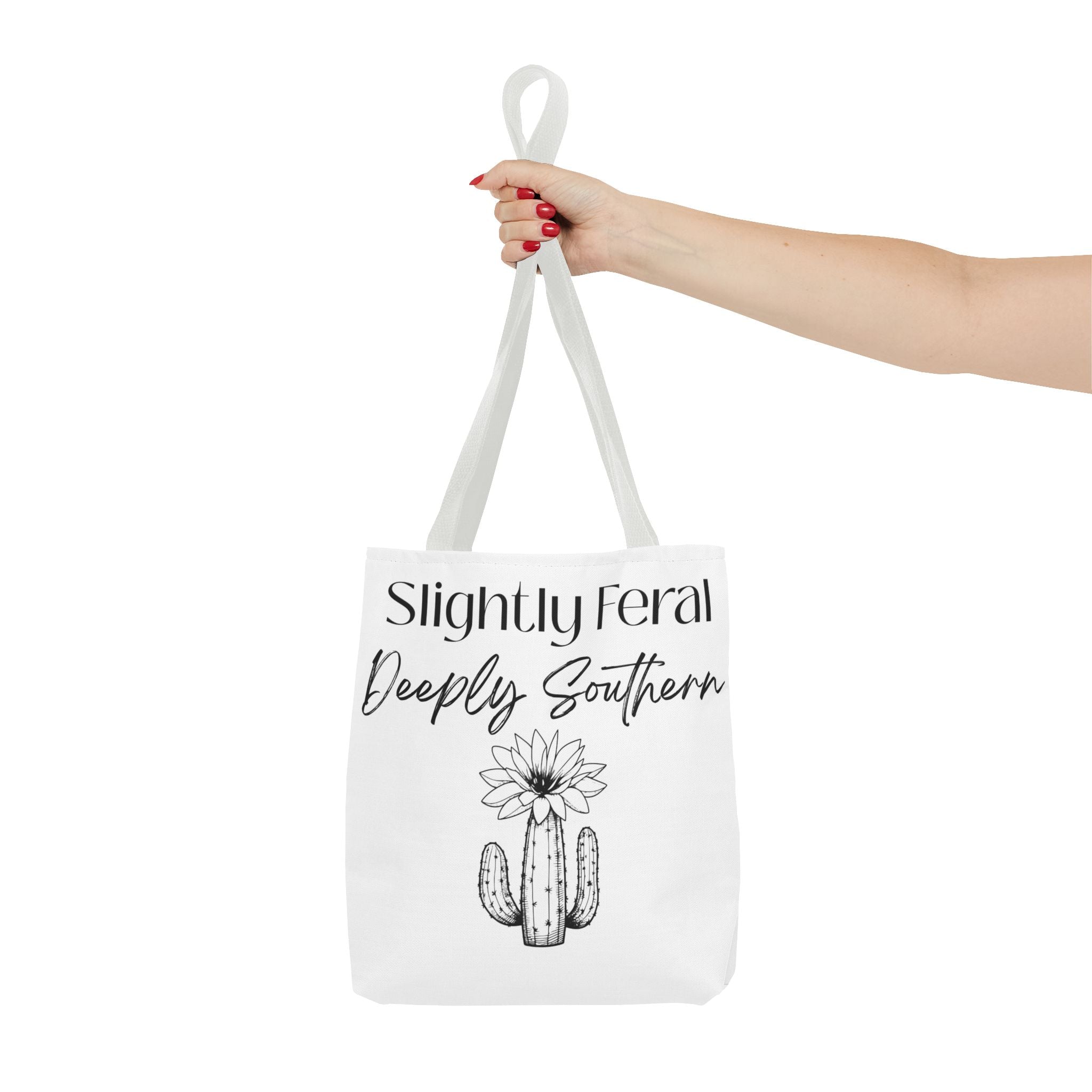 Slightly Feral Deeply Southern Tote Bag — Cactus Floral Cotton Shopping Tote