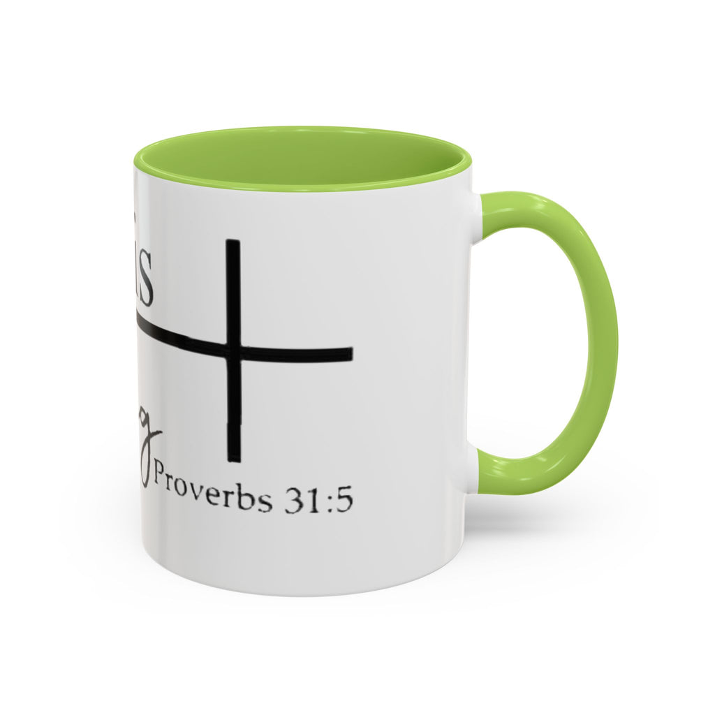 Proverbs 31:25 'She Is Strong' Accent Coffee Mug — Inspirational Christian Gift