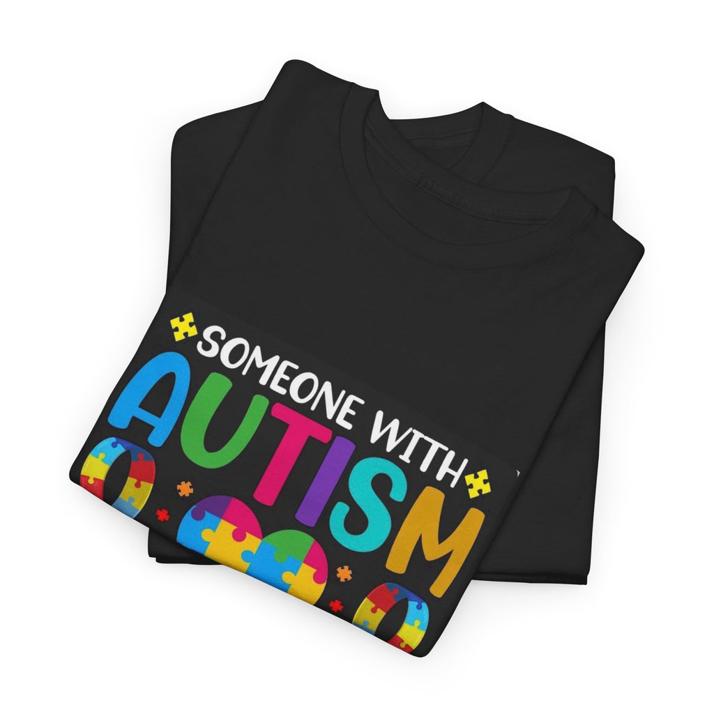 Autism Awareness T-Shirt — “Someone With Autism Lights Up My World” Colorful Puzzle Tee