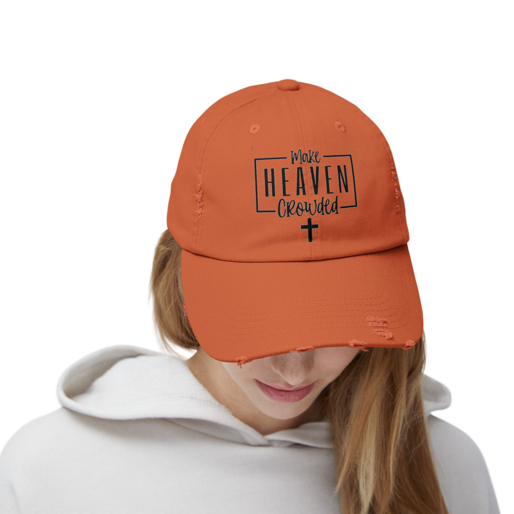 Make Heaven Crowded Distressed Baseball Cap
