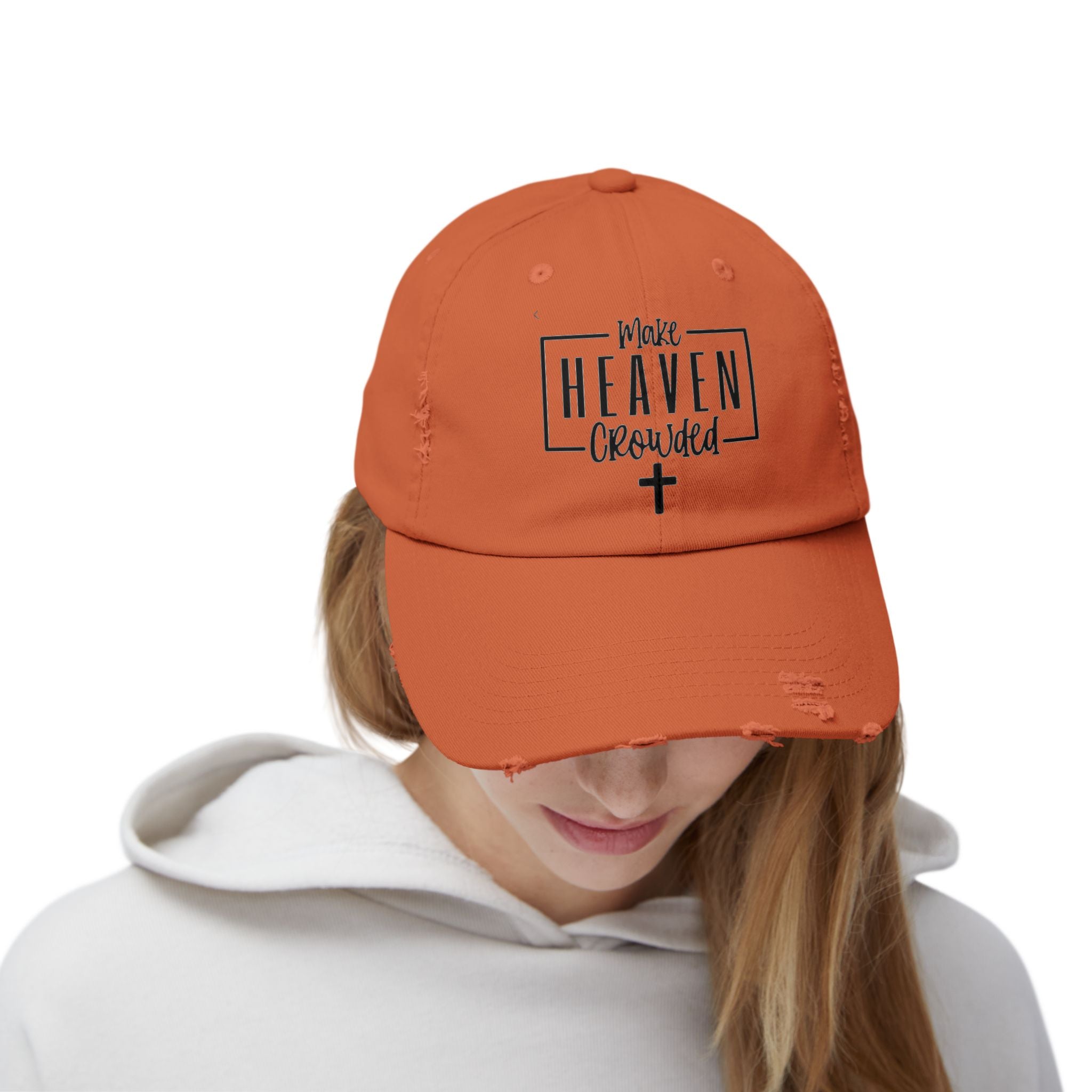 Make Heaven Crowded Distressed Baseball Cap