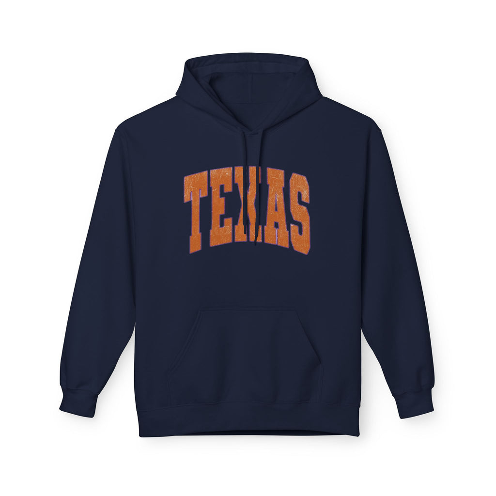 Texas Arch Hoodie — Vintage burnt orange college pullover