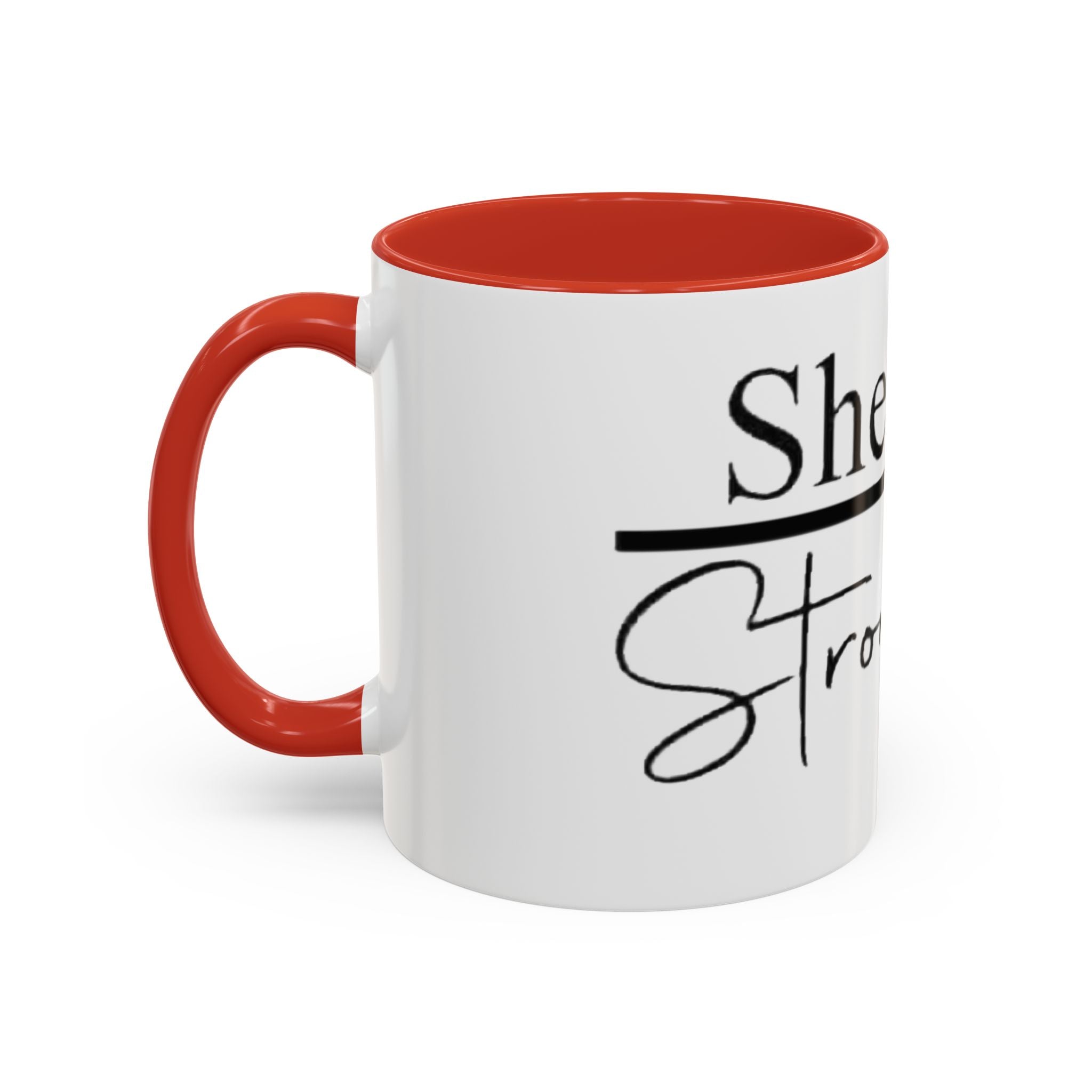Proverbs 31:25 'She Is Strong' Accent Coffee Mug — Inspirational Christian Gift