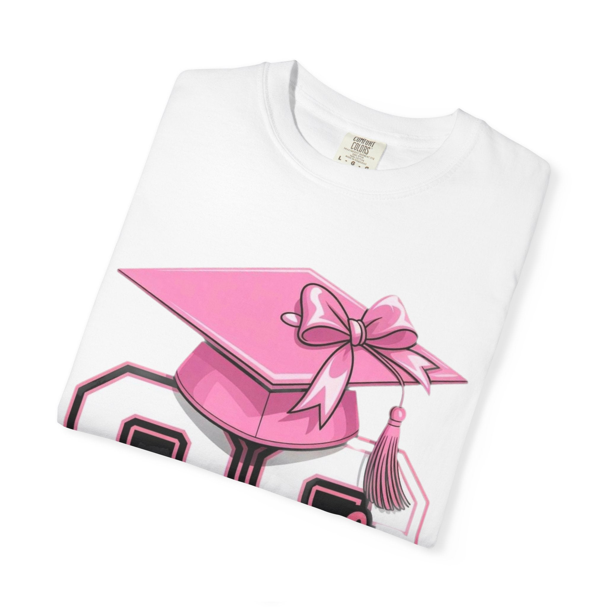 Class of 20 Graduation T-Shirt — Pink Cap & Tassel Senior Tee