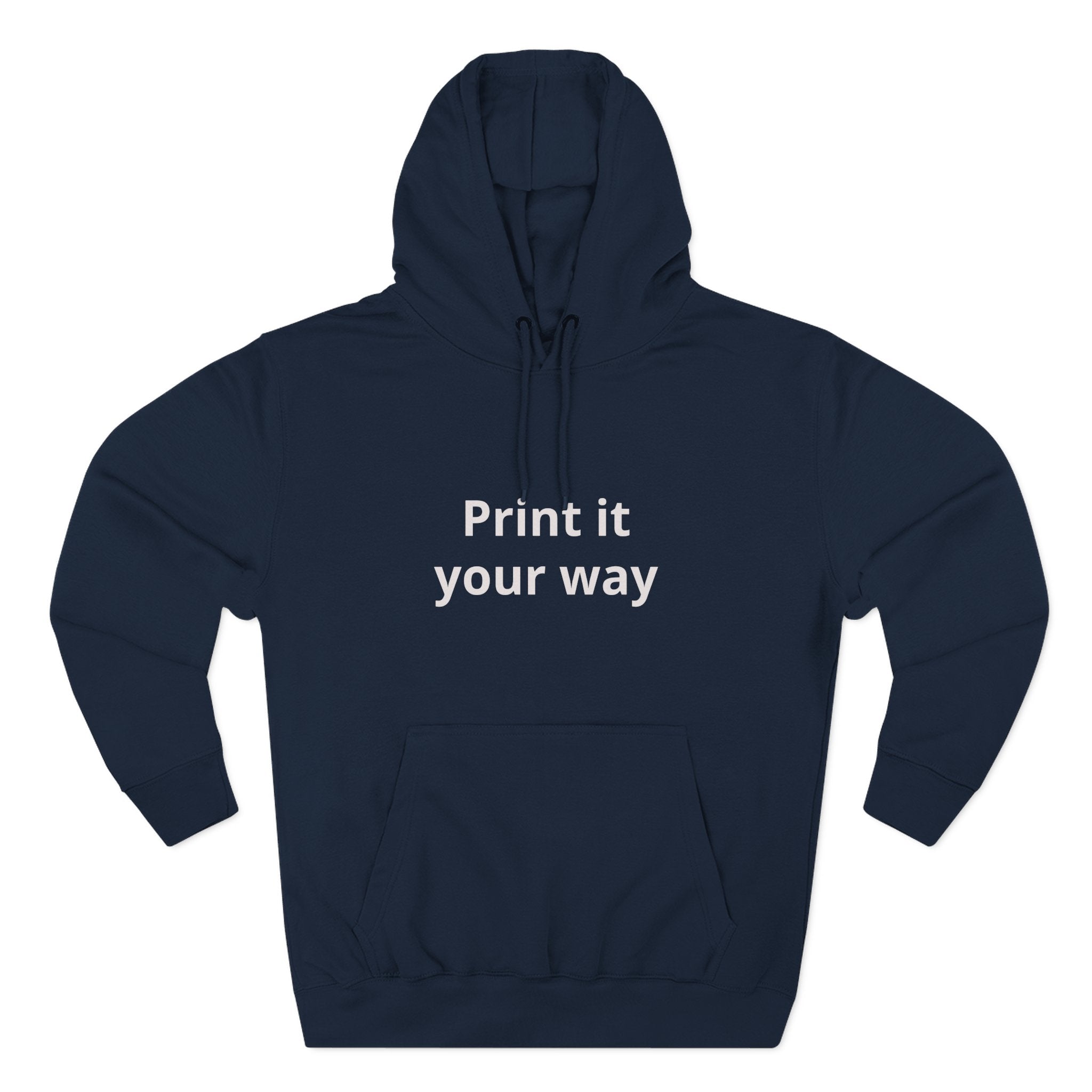Blank White Hoodie — Customizable Three-Panel Fleece Pullover
