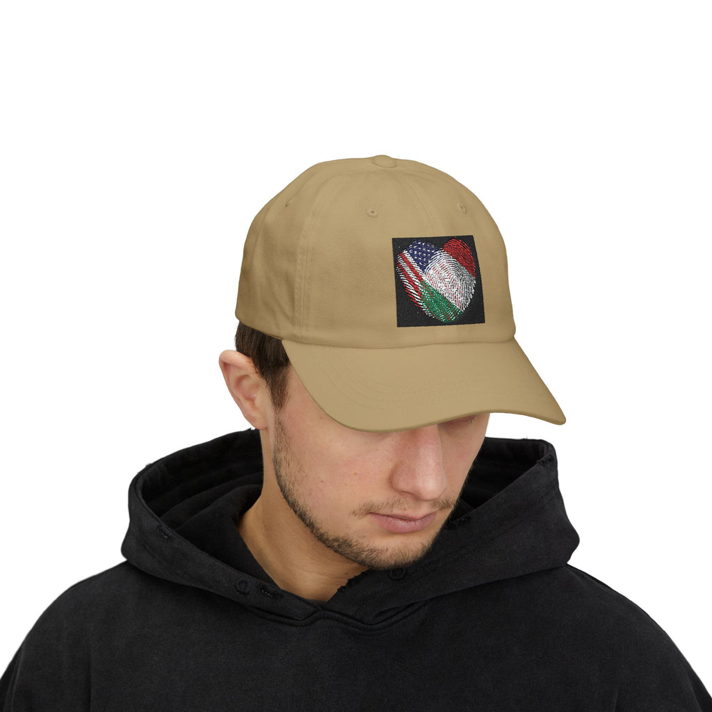 Dad Cap with USA & Italy  Heart Patch – Flag Love Baseball Hat