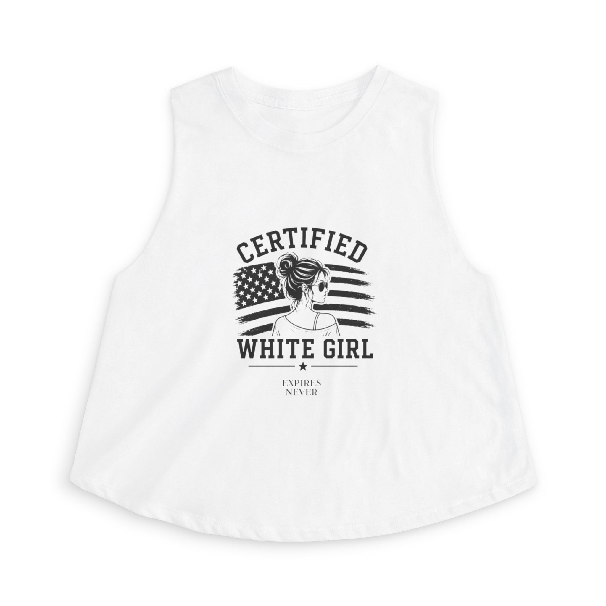 Crop Top — "Certified White Girl" Graphic Tank Top