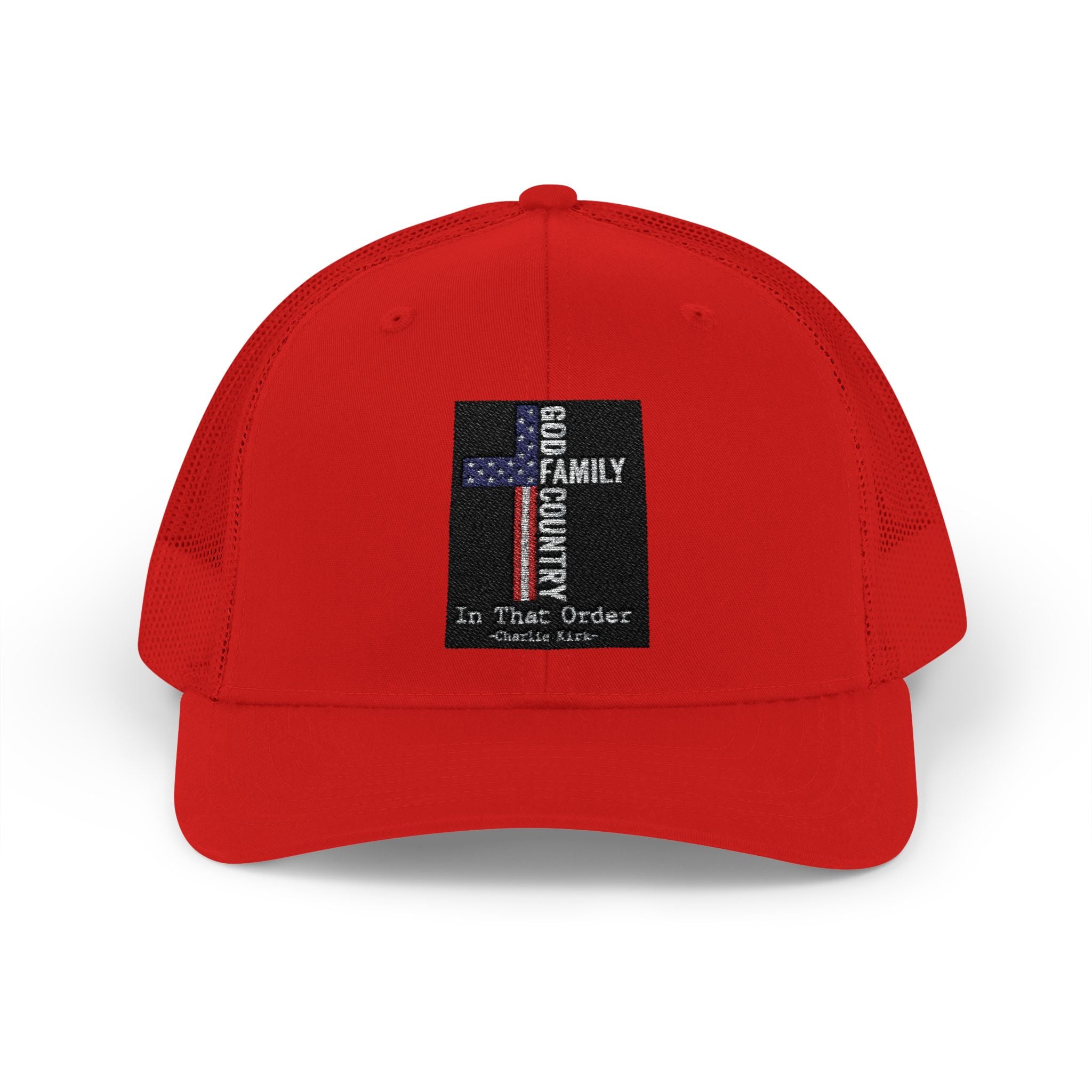 Thin Blue Line Cross Trucker Hat — Police Support Snapback