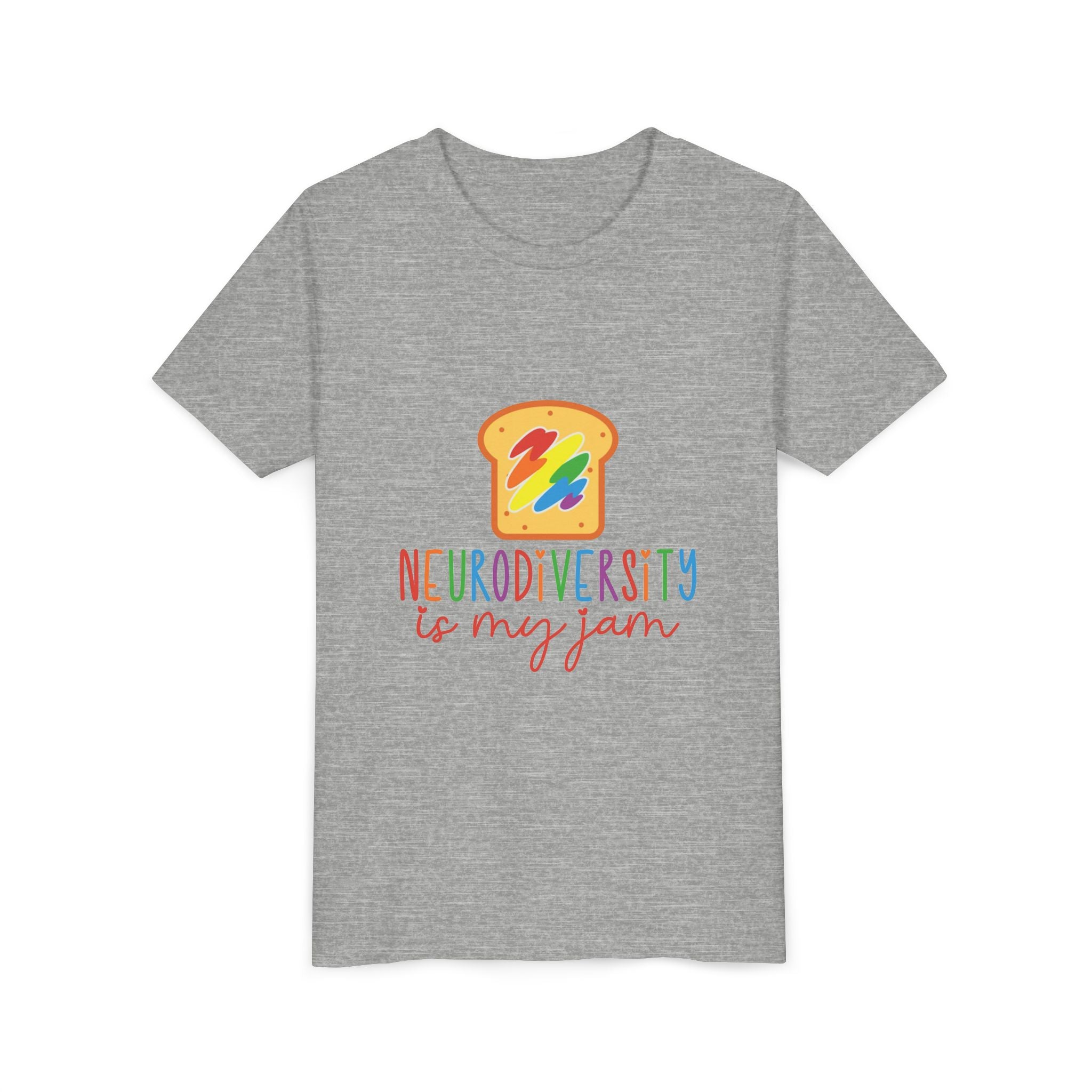 Youth Tee - "Neurodiversity Is My Jam" Rainbow Toast Graphic