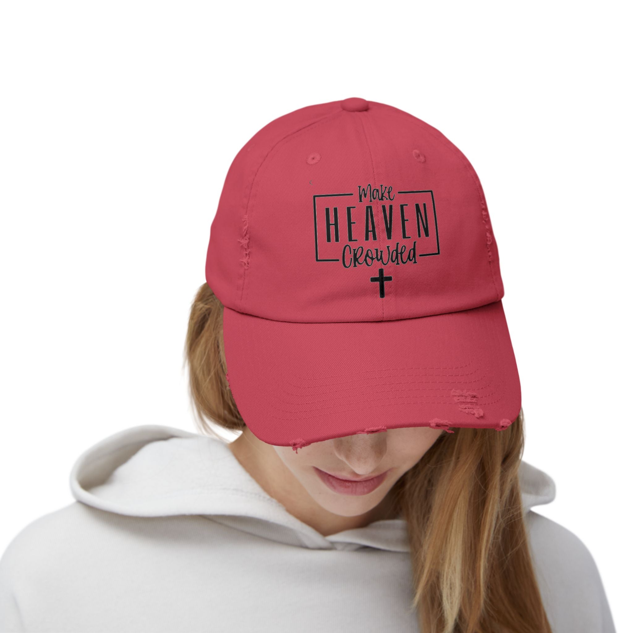Make Heaven Crowded Distressed Baseball Cap