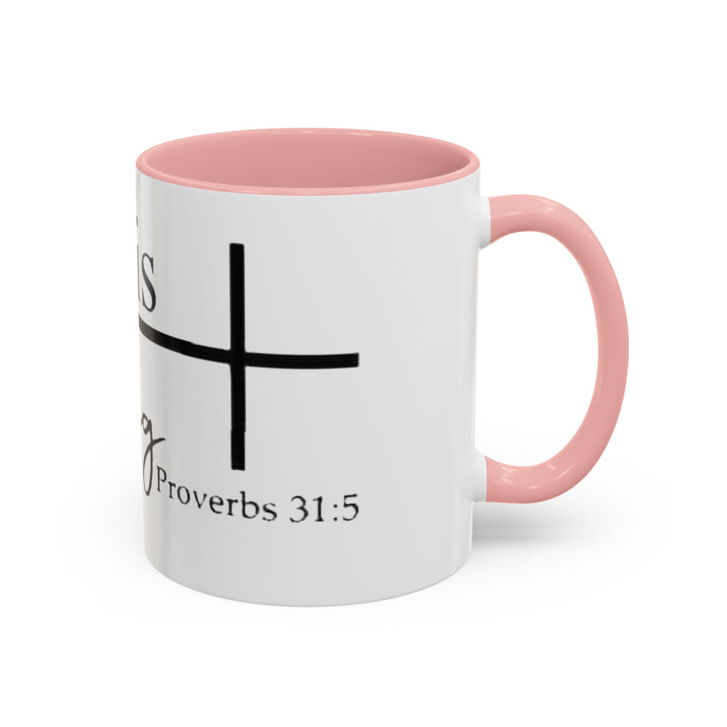 Proverbs 31:25 'She Is Strong' Accent Coffee Mug — Inspirational Christian Gift