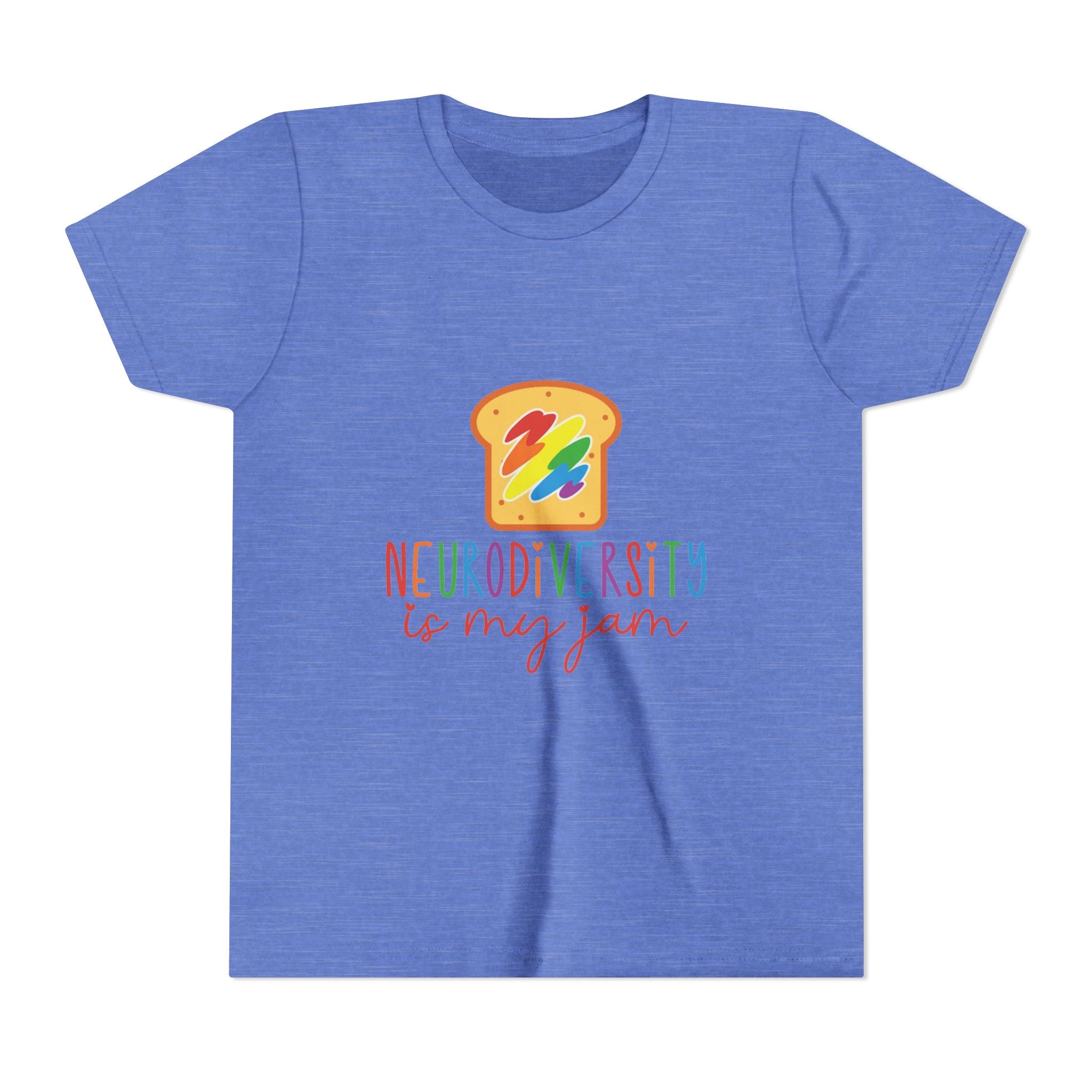 Youth Tee - "Neurodiversity Is My Jam" Rainbow Toast Graphic