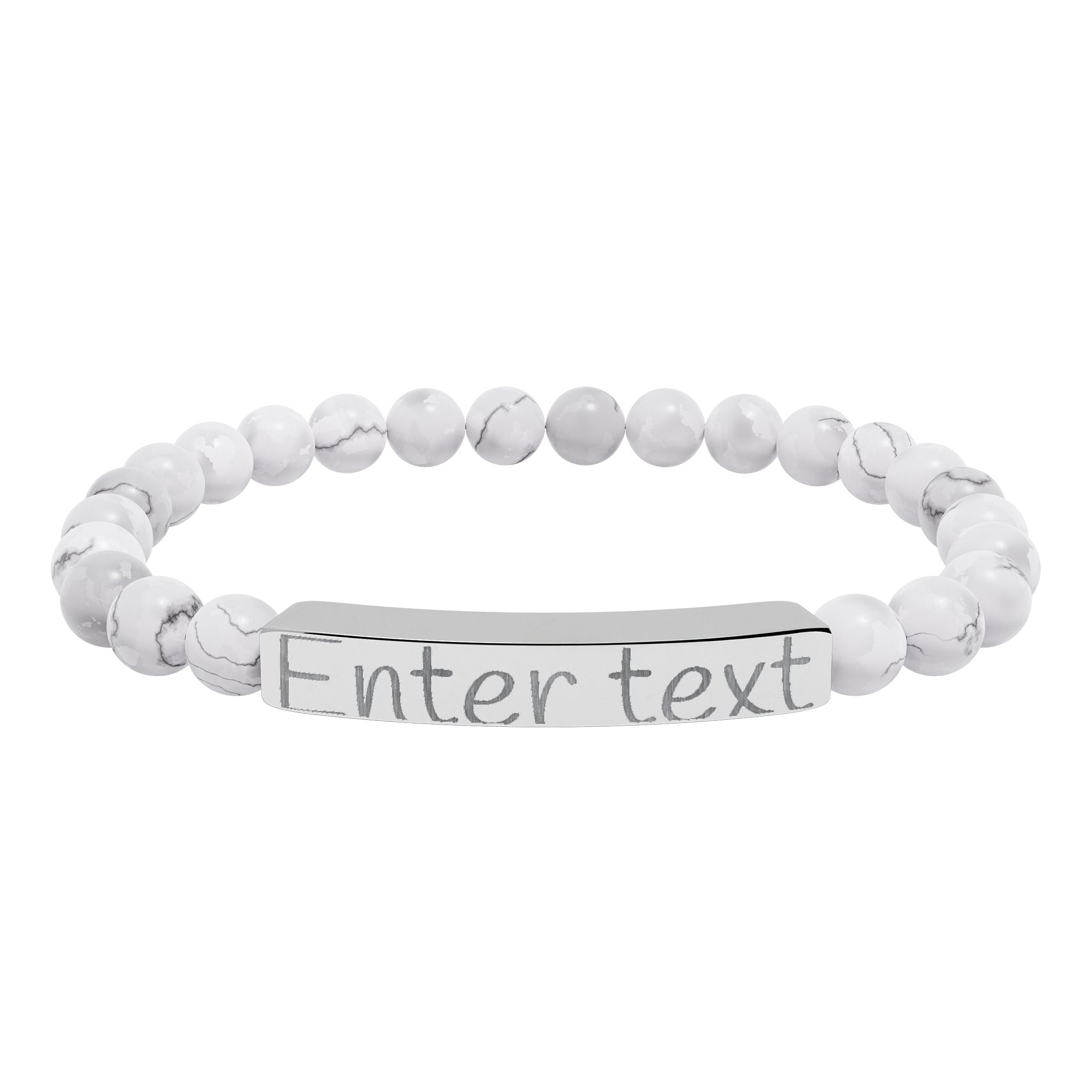 Natural Stone Stretch Bar Bracelet (Engraving)