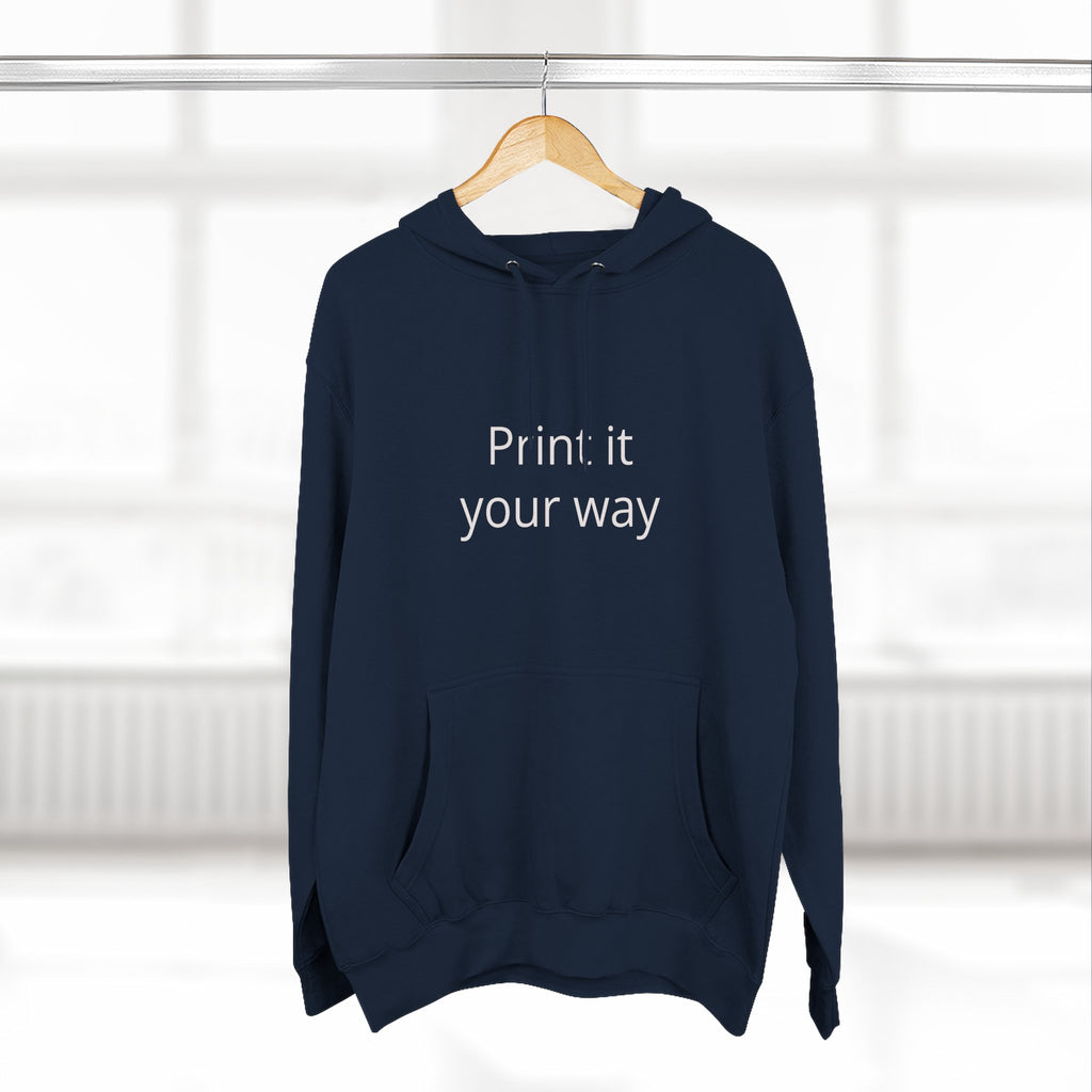 Blank White Hoodie — Customizable Three-Panel Fleece Pullover