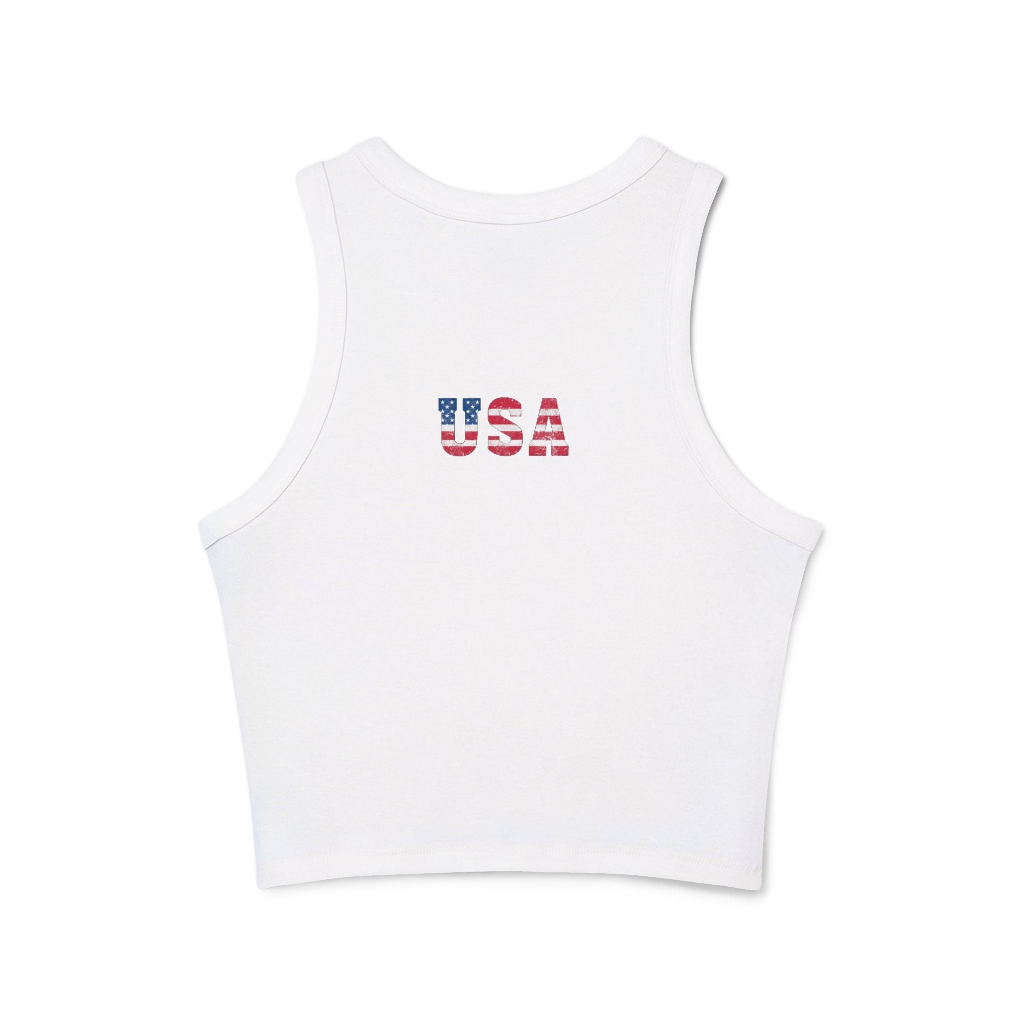 Women's USA Graphic Racer Tank Top — American Apparel Co. 1990 Crop