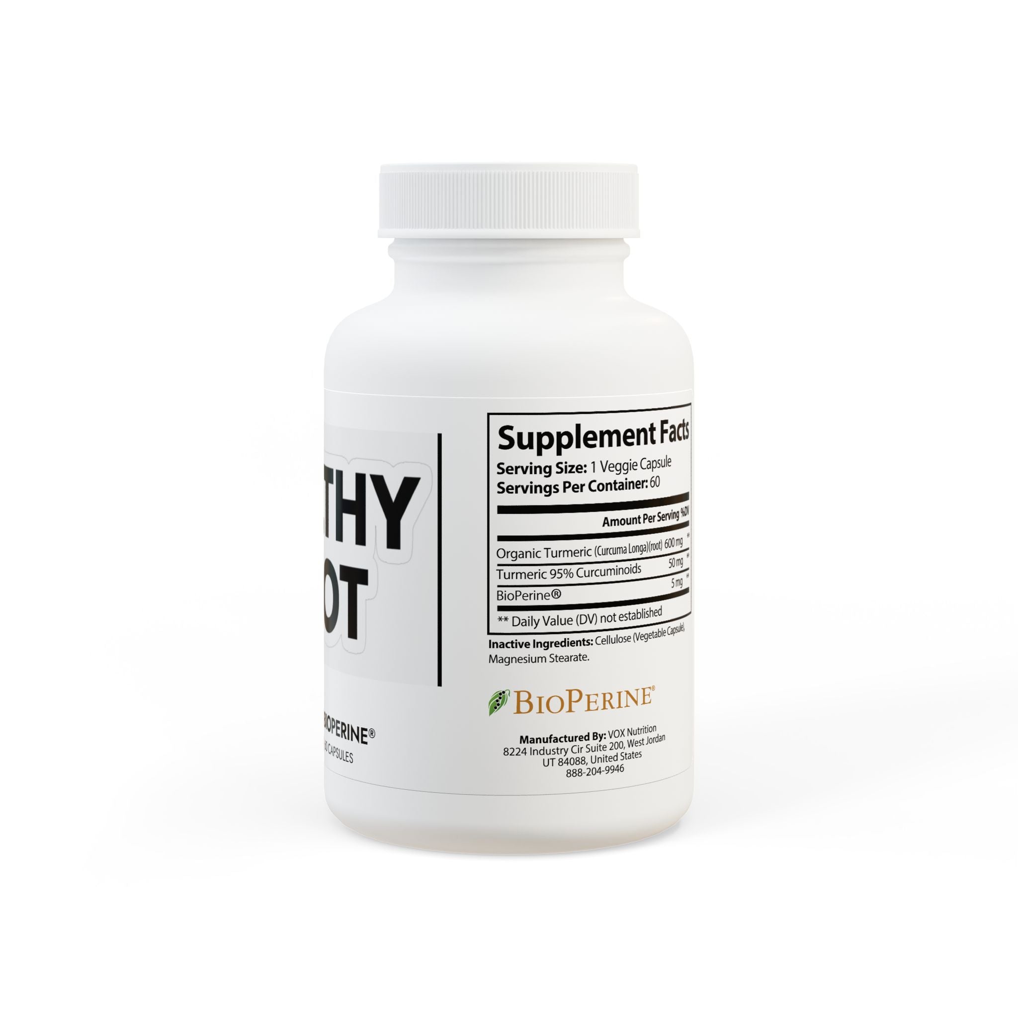 Turmeric with BioPerine® (Black Pepper Fruit Extract) Supplement (60 Capsules)