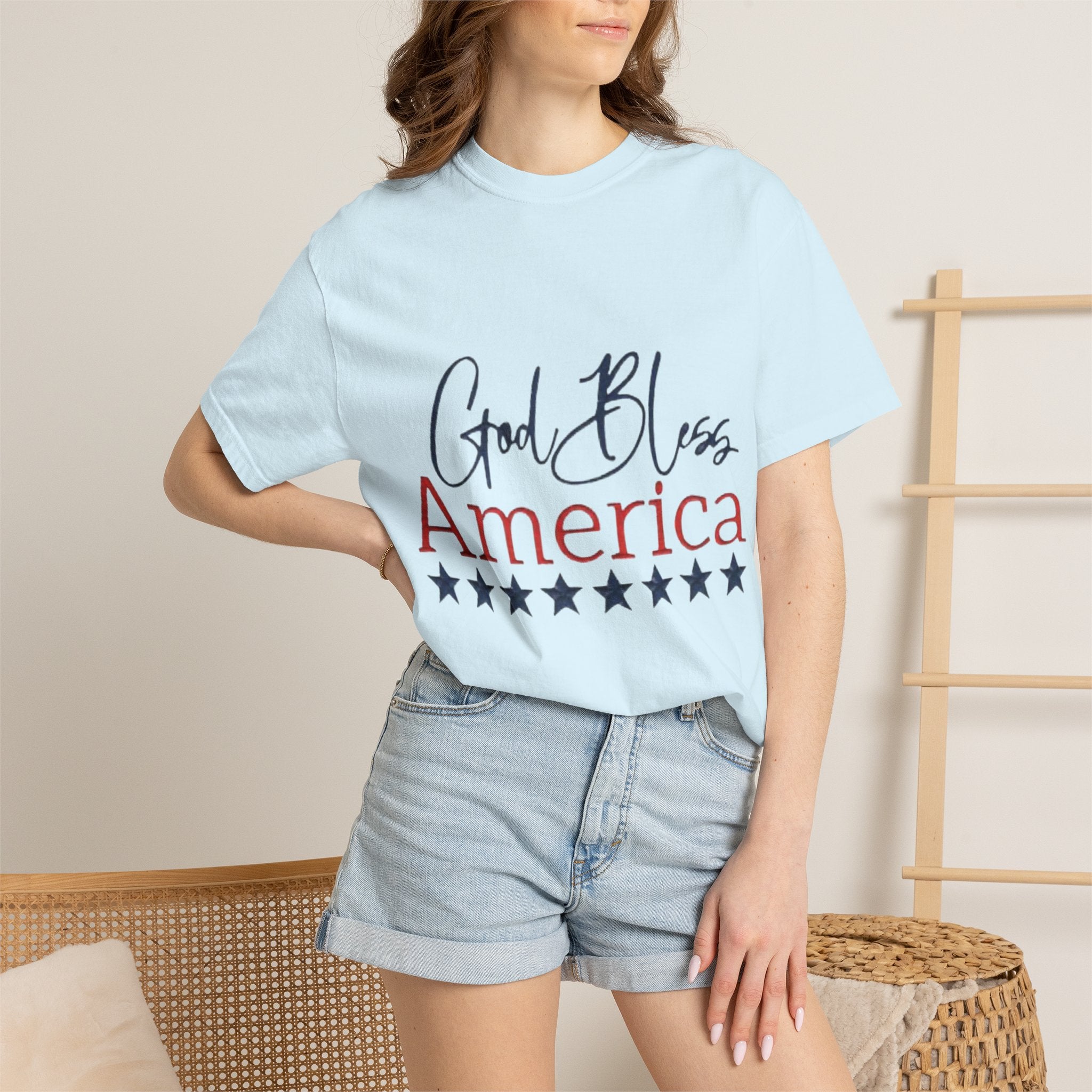 God Bless America T-Shirt — Patriotic Stars Tee for 4th of July