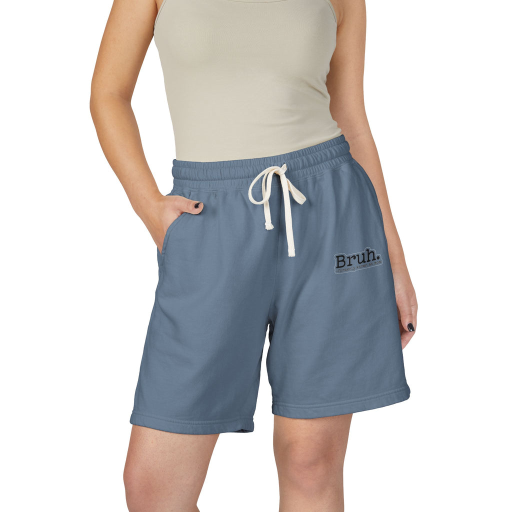 Bruh. Fleece Sweat Shorts — Lightweight Garment-Dyed Lounge Shorts