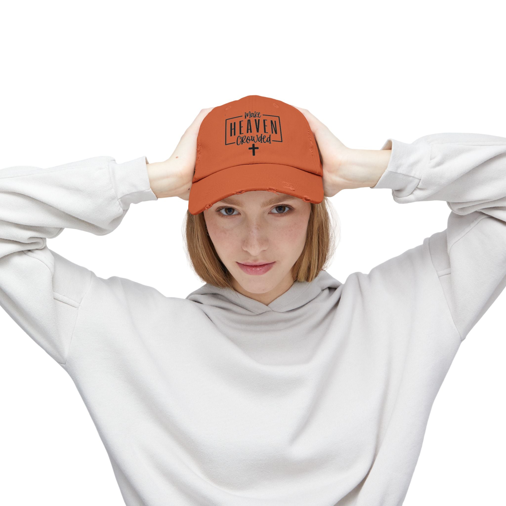 Make Heaven Crowded Distressed Baseball Cap