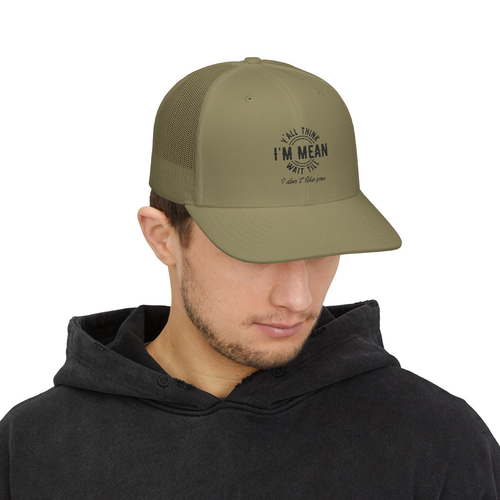 Mean But Cute Trucker Cap - "Y'all Think I'm Mean" Snapback Hat
