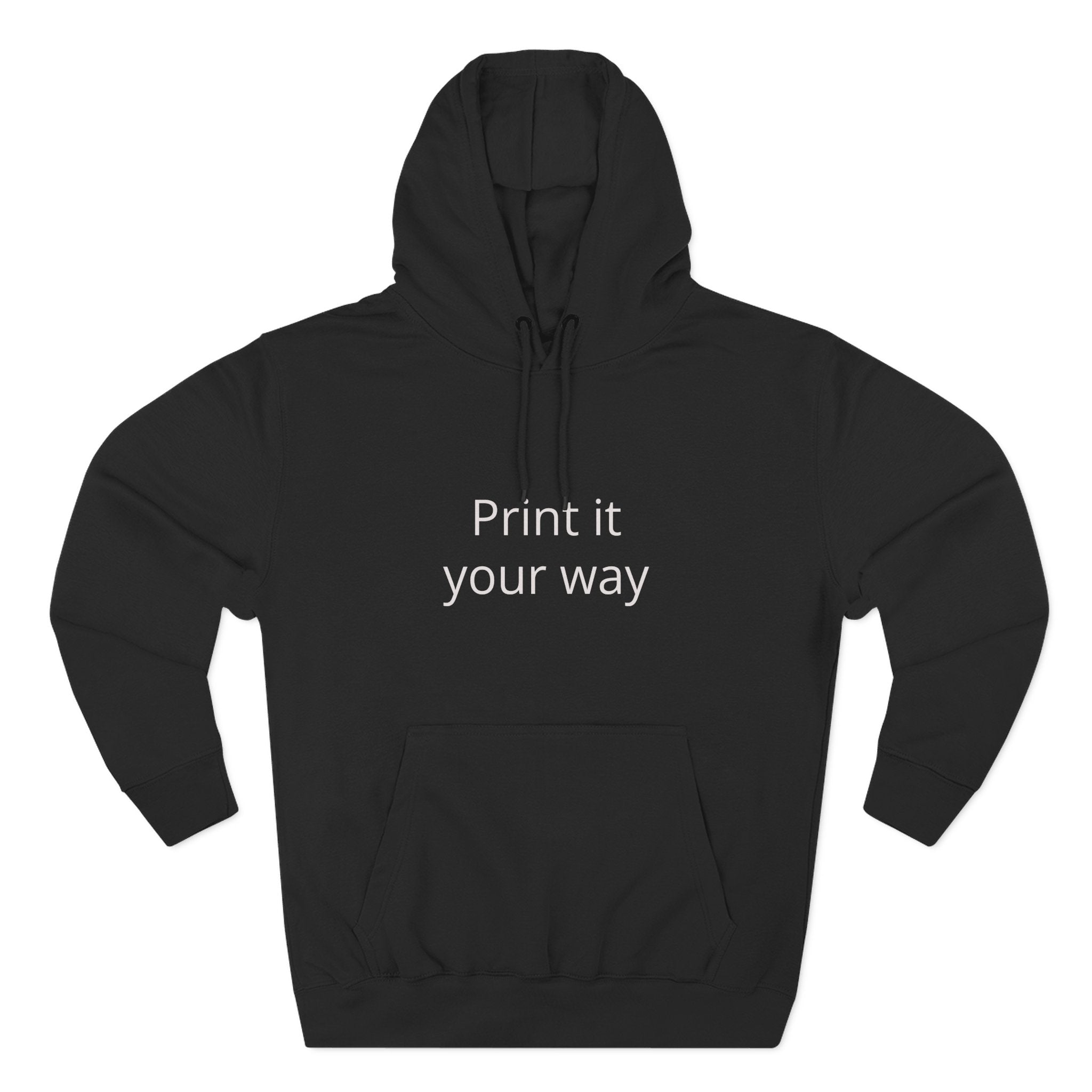 Blank White Hoodie — Customizable Three-Panel Fleece Pullover