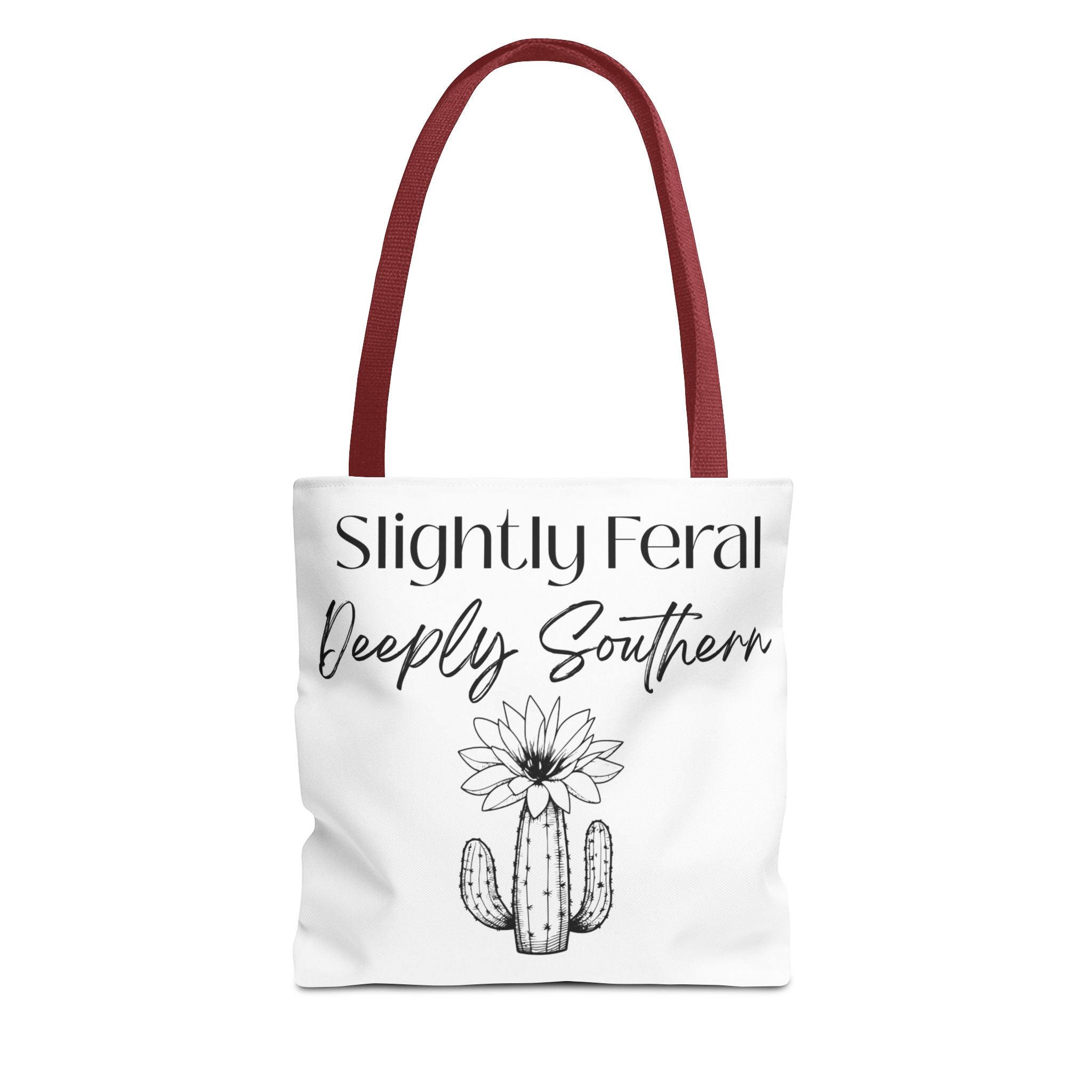 Slightly Feral Deeply Southern Tote Bag — Cactus Floral Cotton Shopping Tote