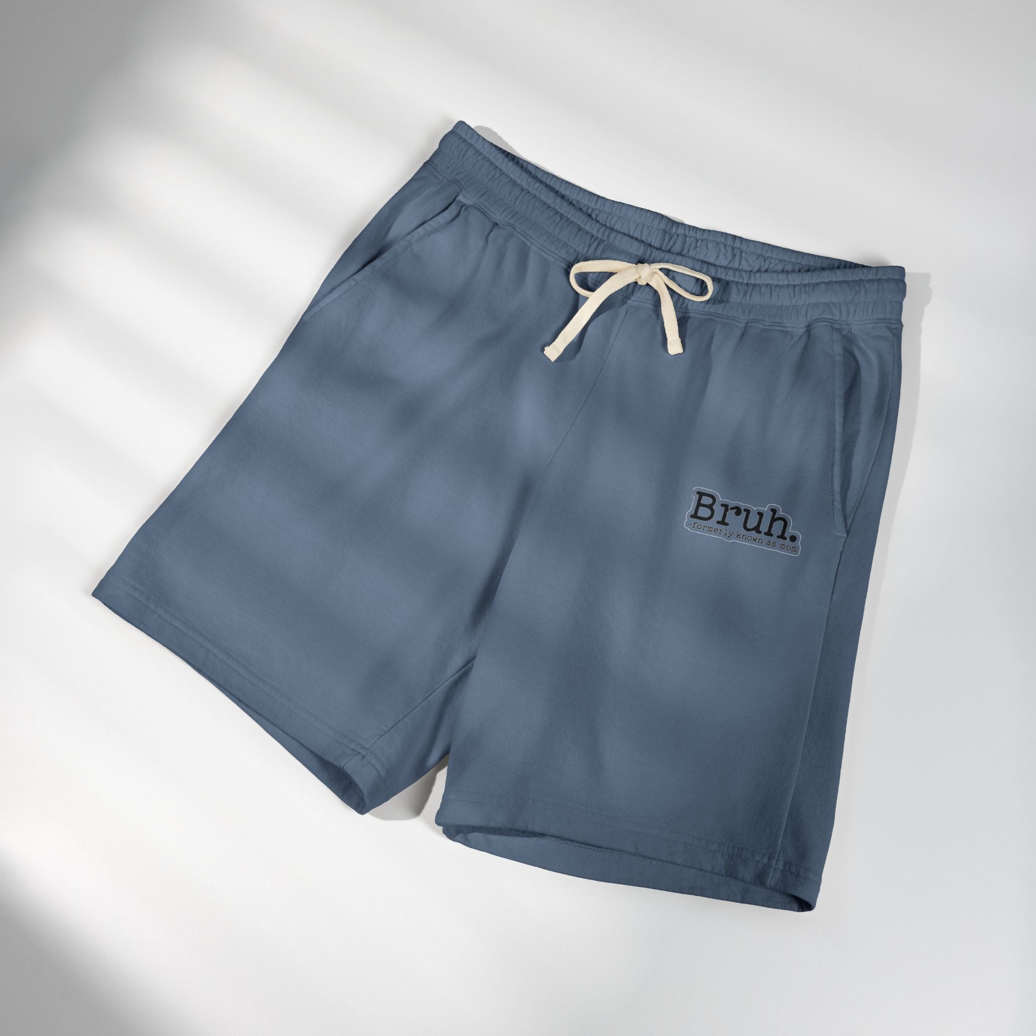 Bruh. Fleece Sweat Shorts — Lightweight Garment-Dyed Lounge Shorts