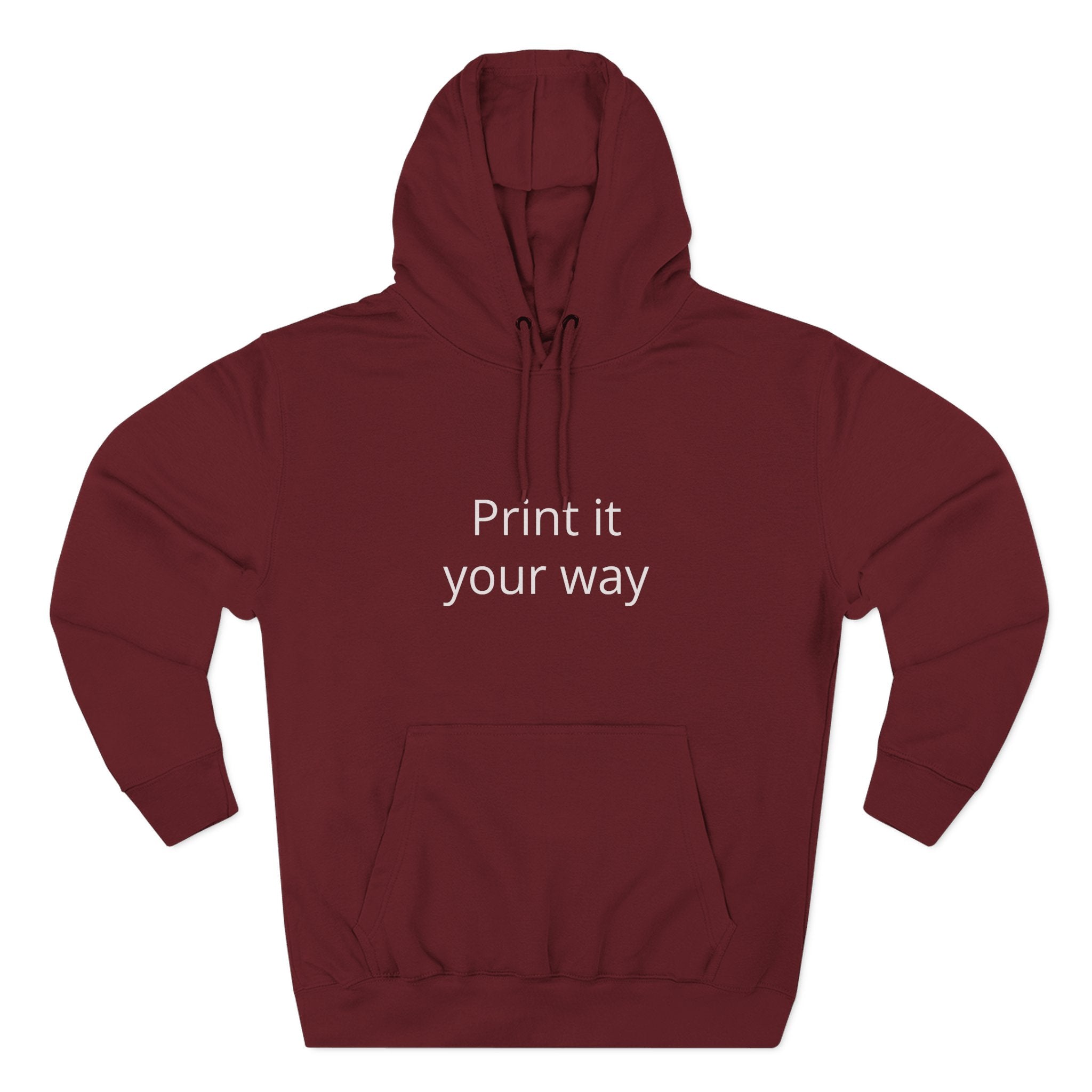 Blank White Hoodie — Customizable Three-Panel Fleece Pullover