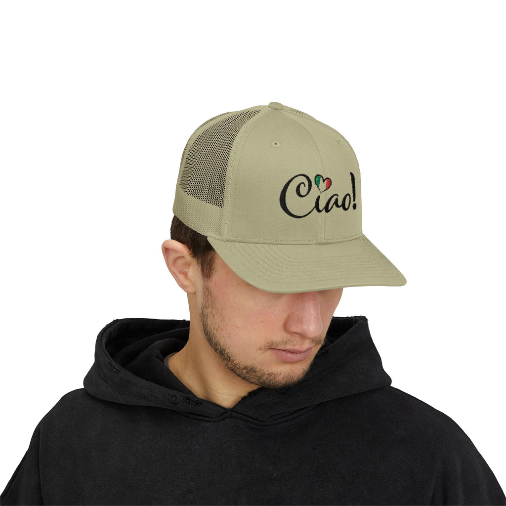 Ciao! Italian Flag Heart Snapback Cap