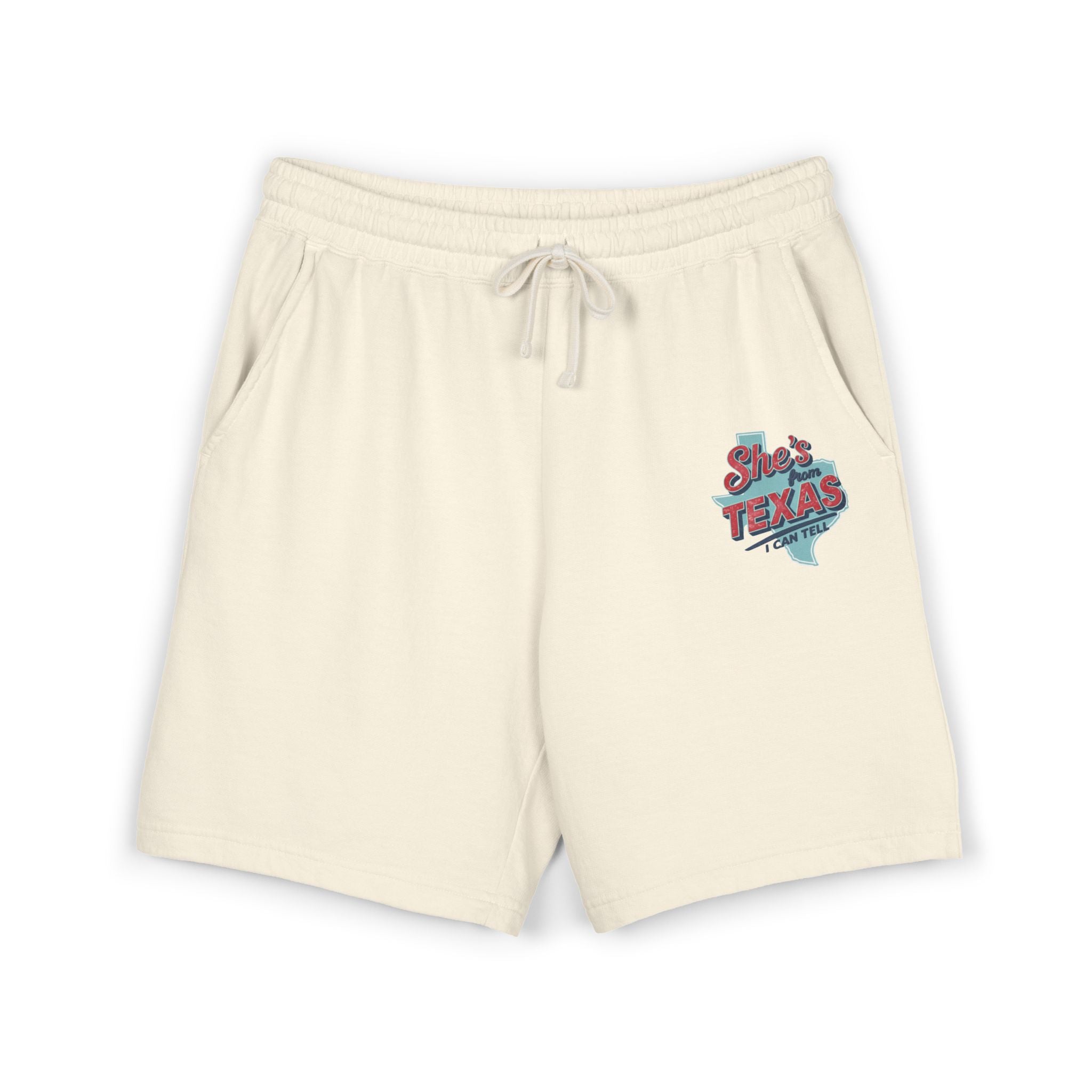 She’s From Texas Fleece Sweat Shorts — Lightweight Garment-Dyed Lounge Shorts
