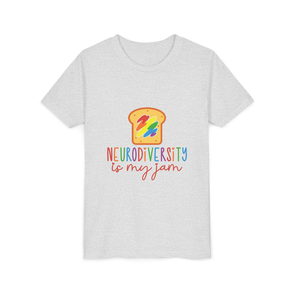 Youth Tee - "Neurodiversity Is My Jam" Rainbow Toast Graphic