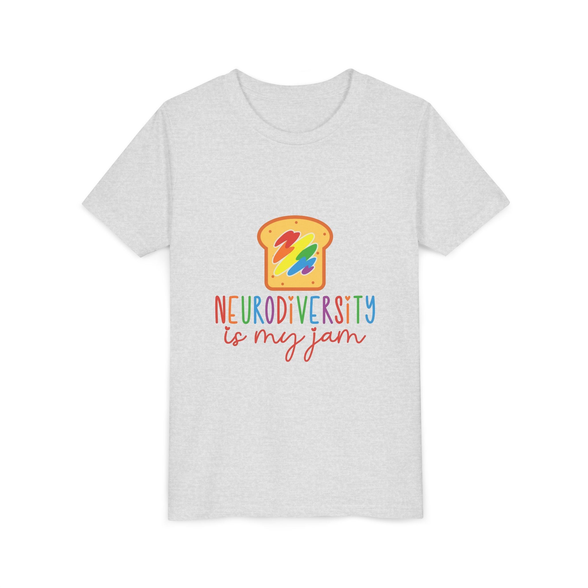 Youth Tee - "Neurodiversity Is My Jam" Rainbow Toast Graphic