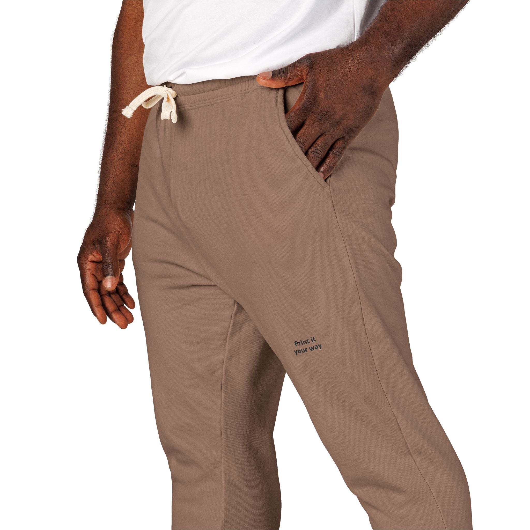 Garment-Dyed Fleece Sweatpants — Minimal Embroidered Joggers